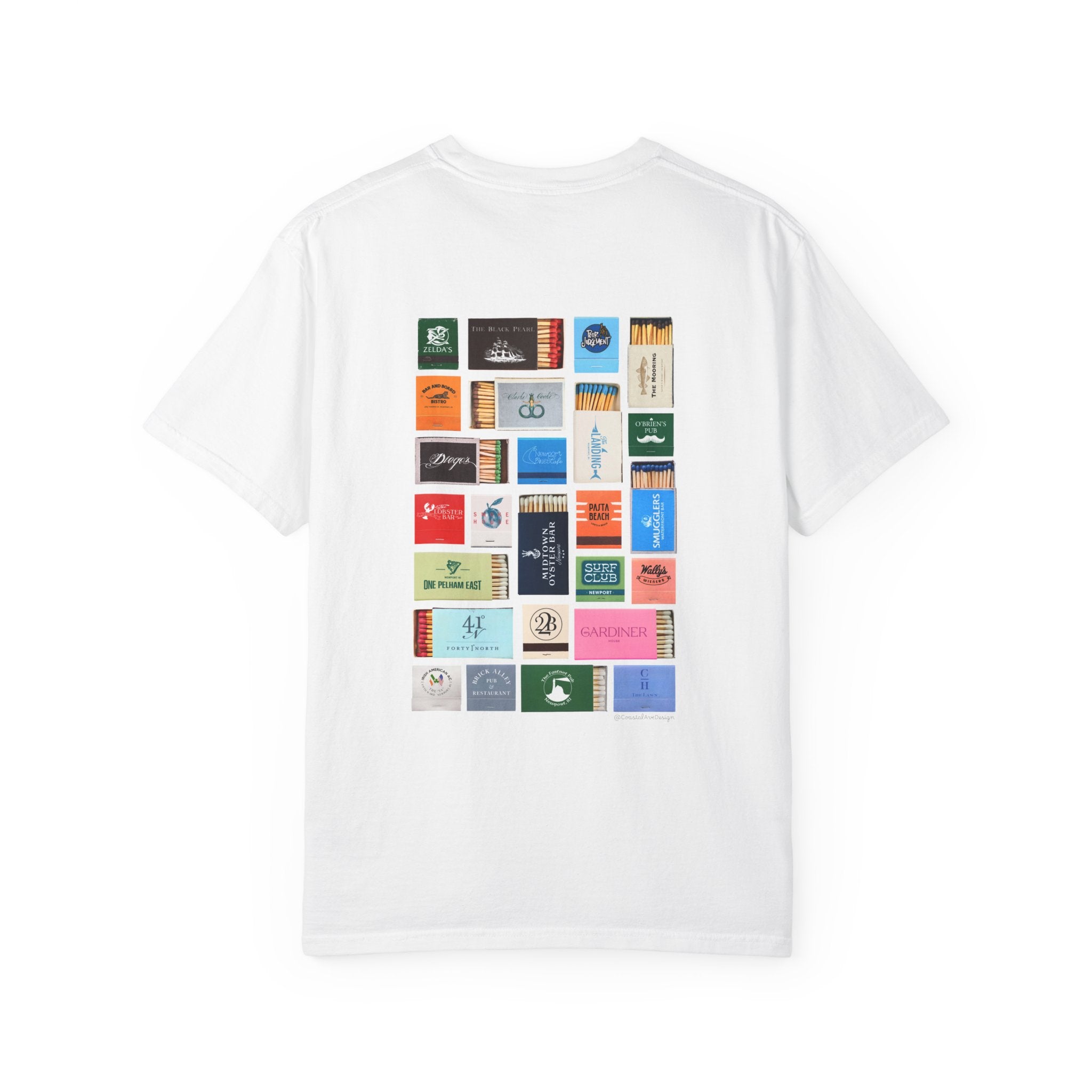 Newport, RI Matchbox T-Shirt, Vintage-Inspired Graphic Tee, Rhode Island Apparel, Comfort Colors