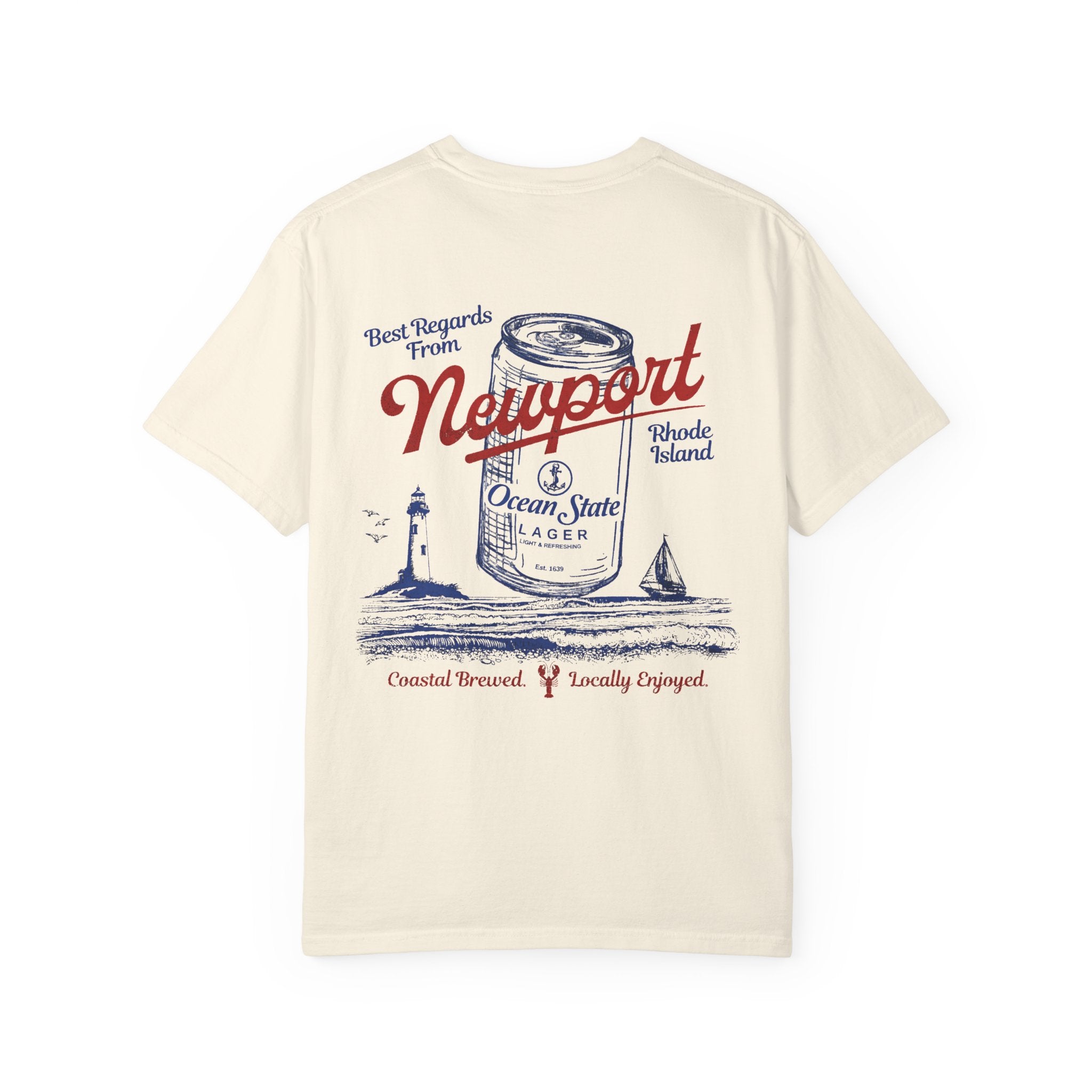 Locally Enjoyed - Newport Tee | Vintage Rhode Island Coastal Shirt | Ocean State Lager Graphic Tee | Newport RI Souvenir Tee