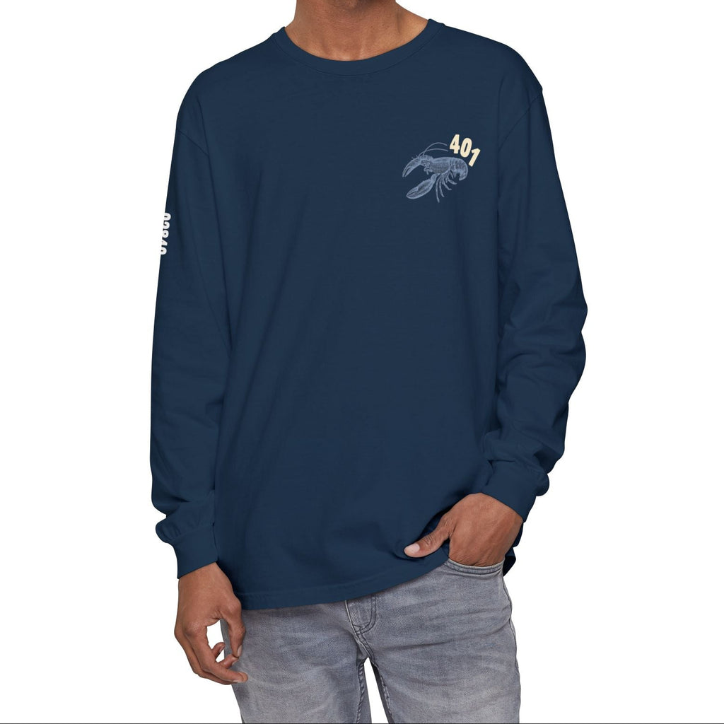 Fresh From The Port, Newport, RI Long Sleeve Tee in Navy