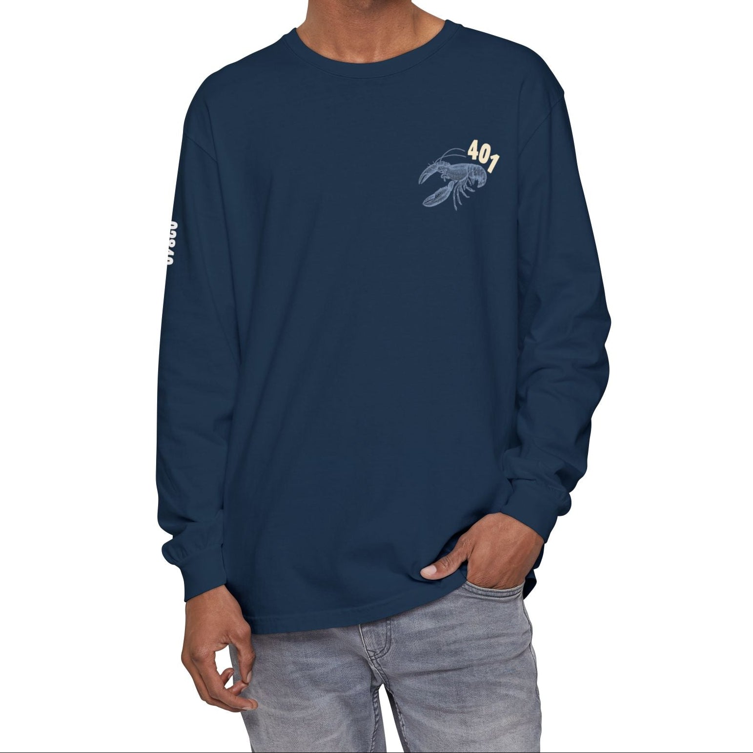 Fresh From The Port Long Sleeve Tee in Navy