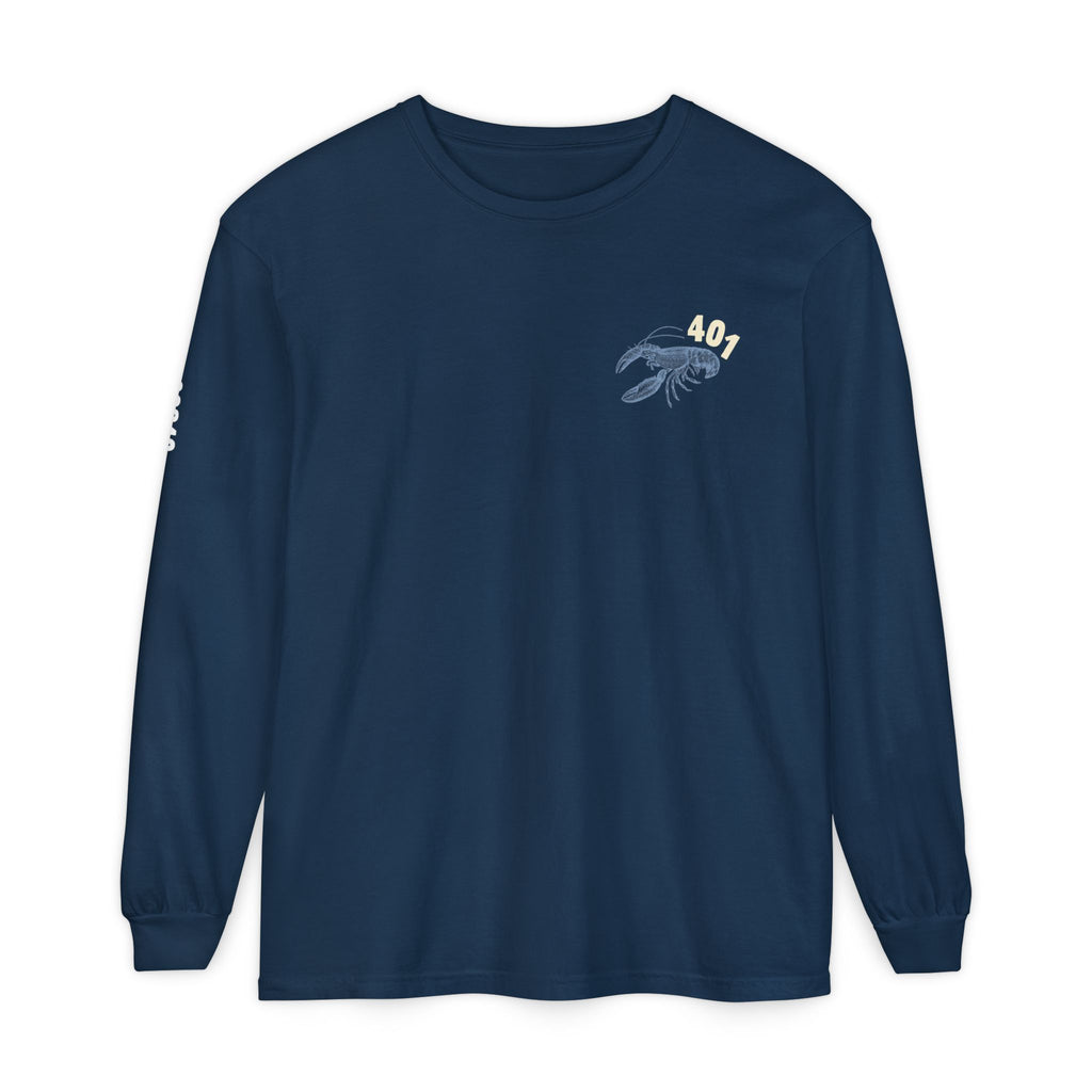 Fresh From The Port, Newport, RI Long Sleeve Tee in Navy