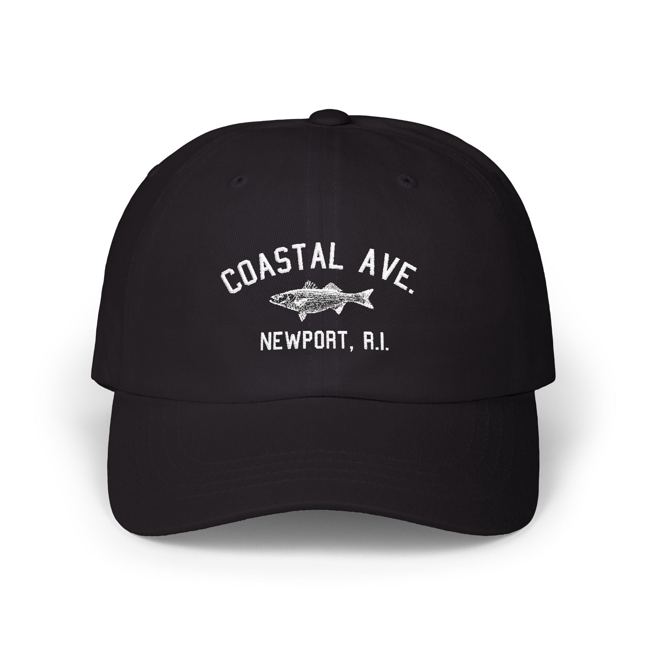 Coastal Ave. Design Embroidered Baseball Cap