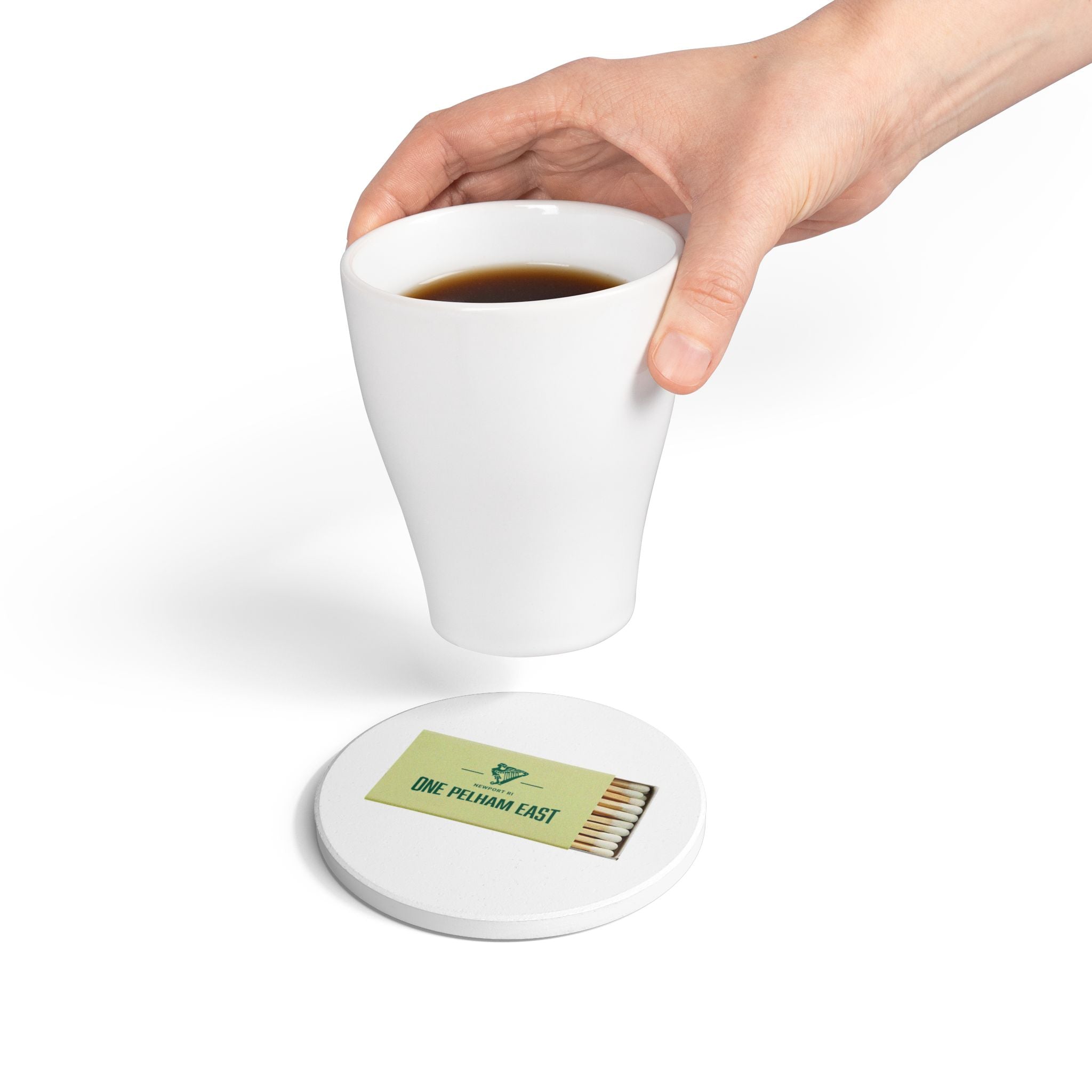 One Pelham East, Newport RI Ceramic Matchbox Coaster