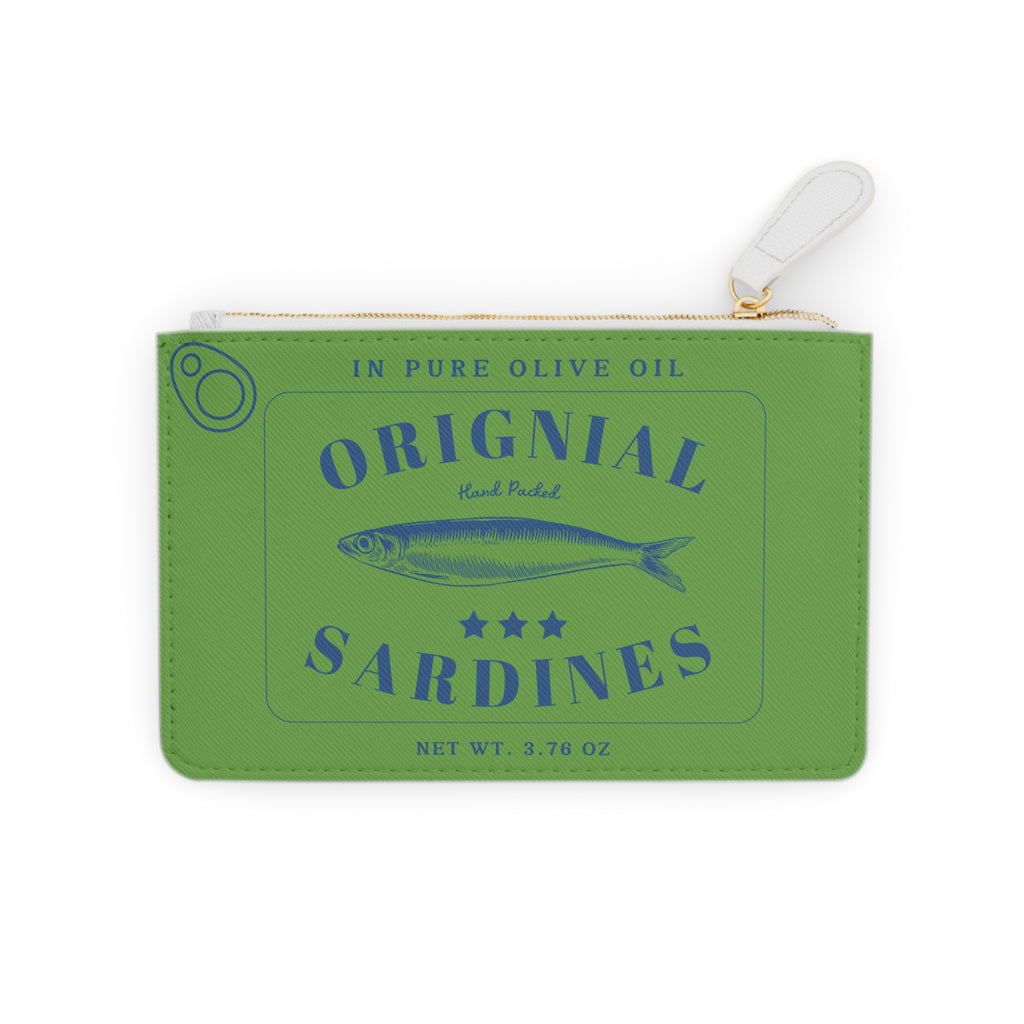 Green Sardines Mini Pouch in Green