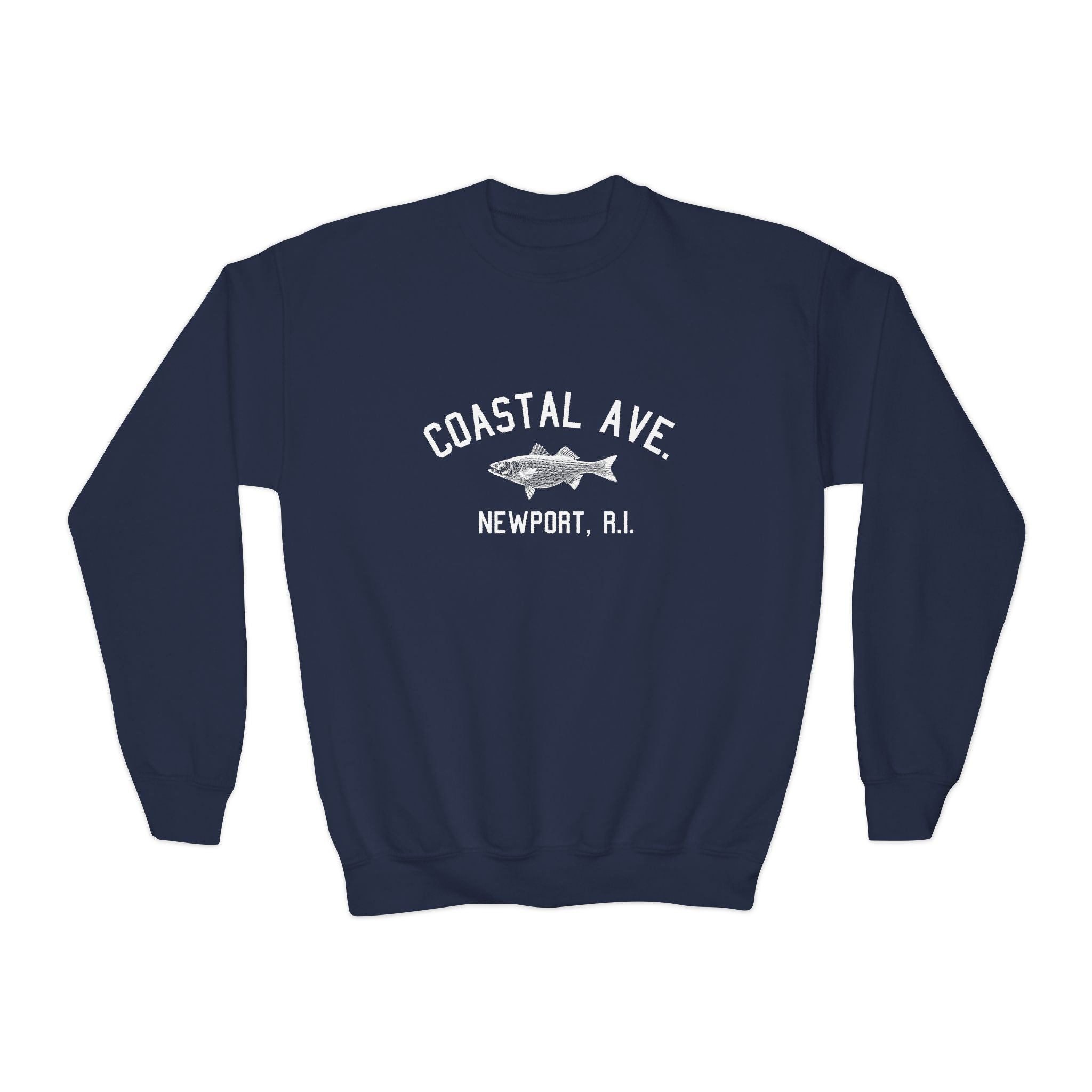 Coastal Ave. Newport, R.I. Youth Crewneck Sweatshirt