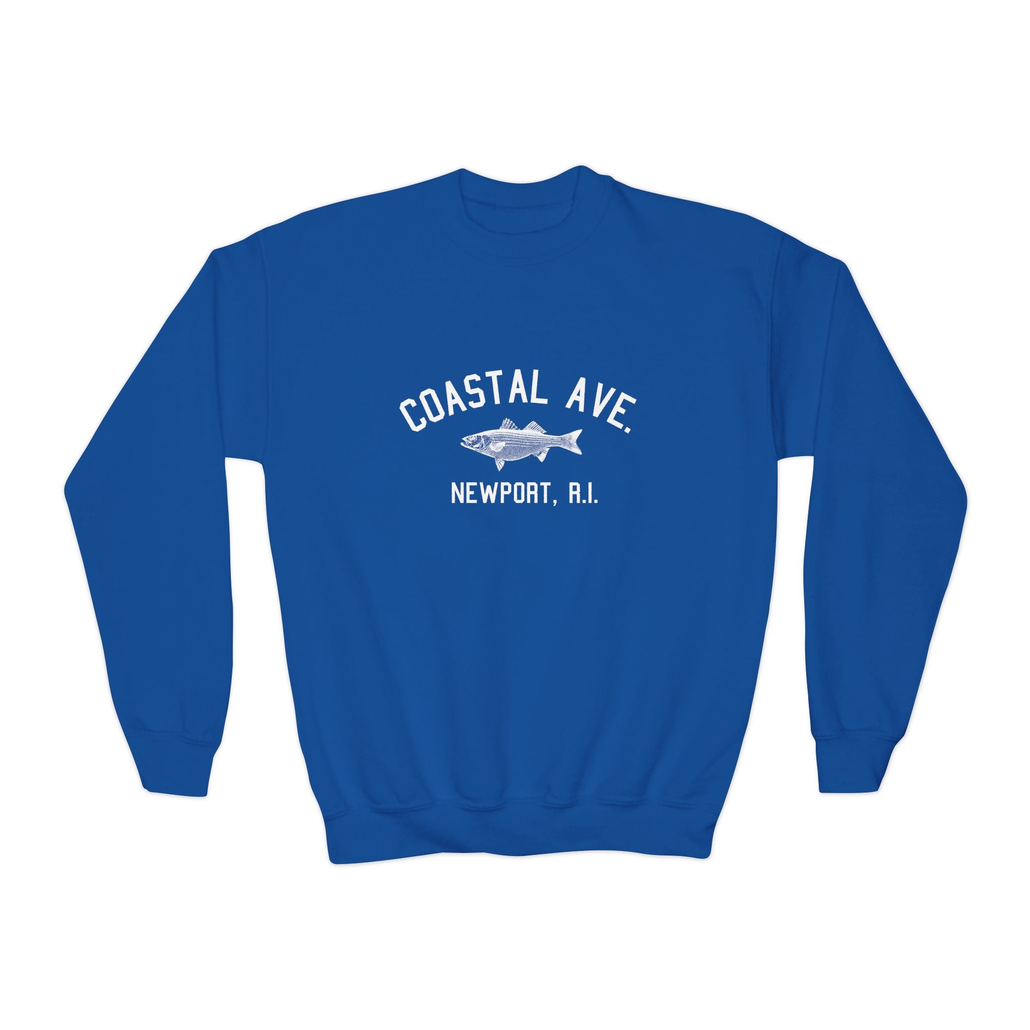 Coastal Ave. Newport, R.I. Youth Crewneck Sweatshirt
