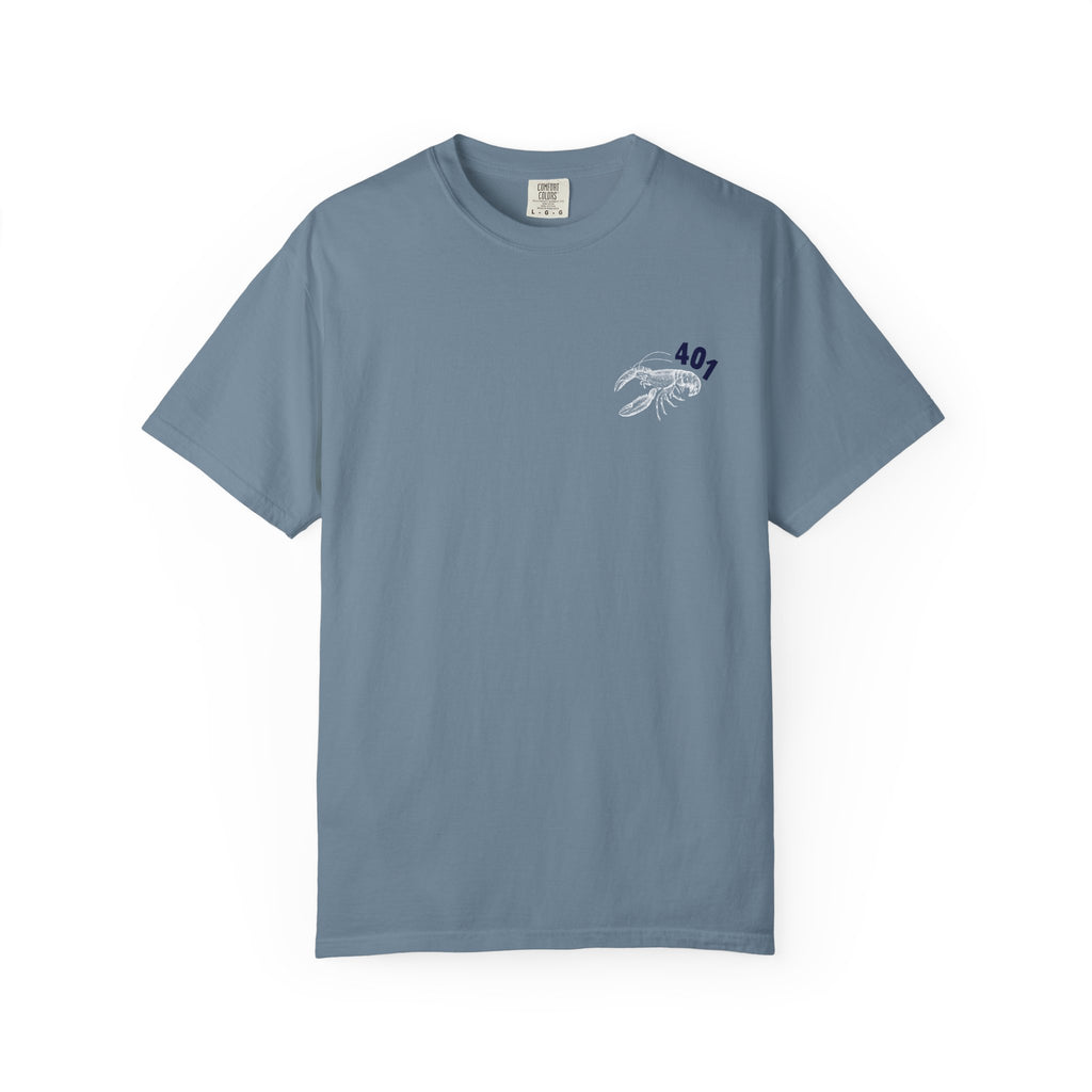 Fresh From The Port, Newport, RI Short Sleeve Tee in Ice Blue