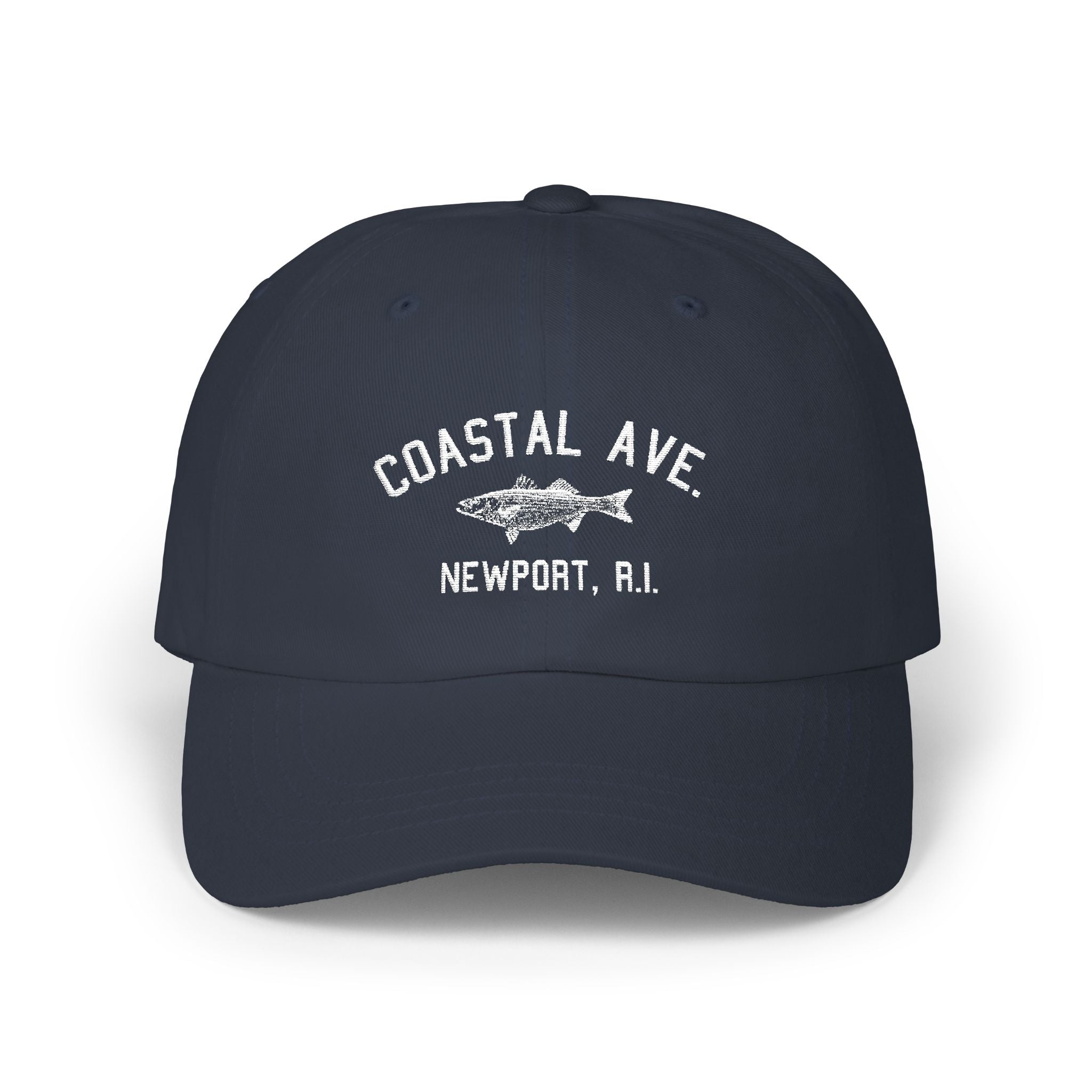 Coastal Ave. Design Embroidered Baseball Cap