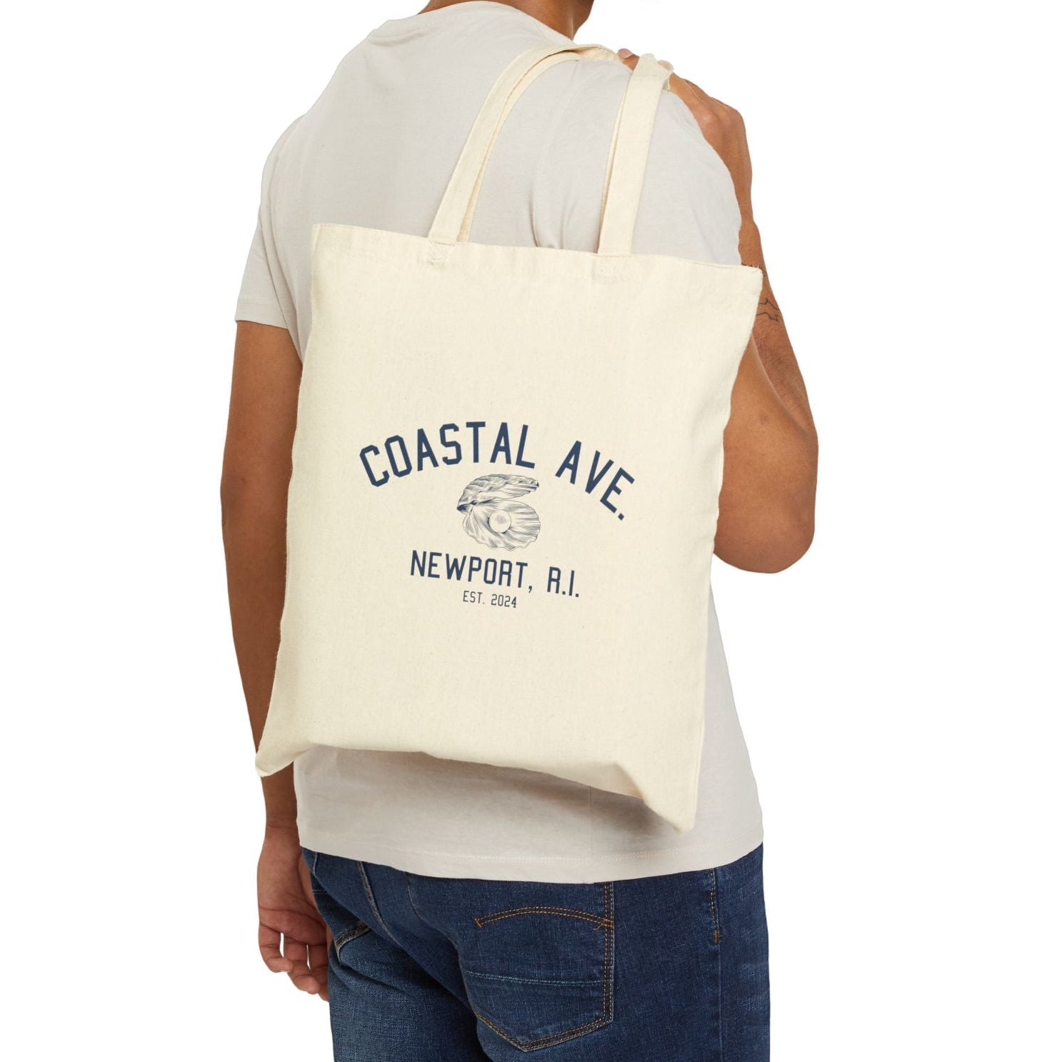 Coastal Ave. Newport RI Canvas Tote Bag