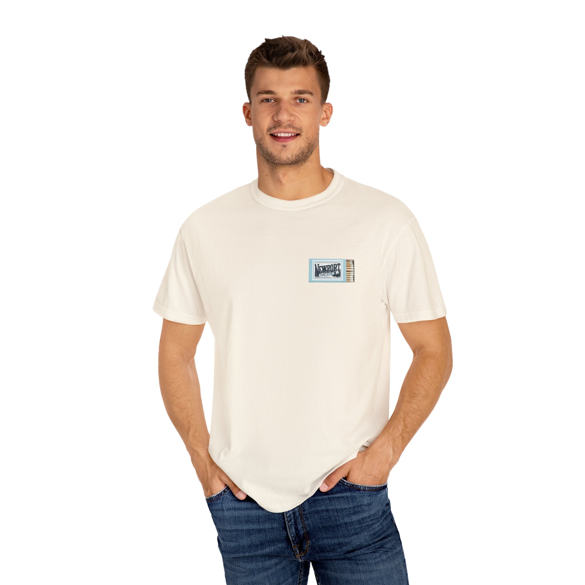 Newport, RI Matchbox T-Shirt, Vintage-Inspired Graphic Tee, Rhode Island Apparel, Comfort Colors