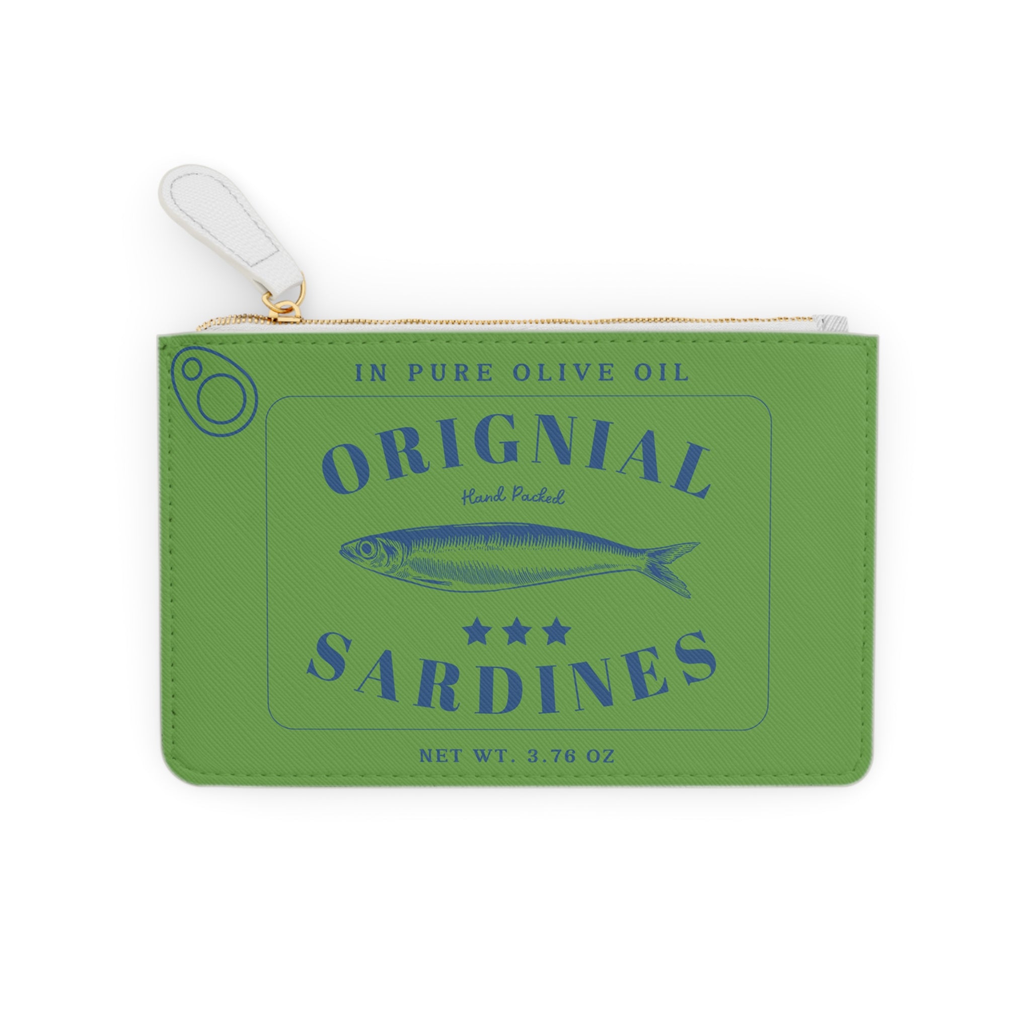 Green Sardines Mini Pouch in Green