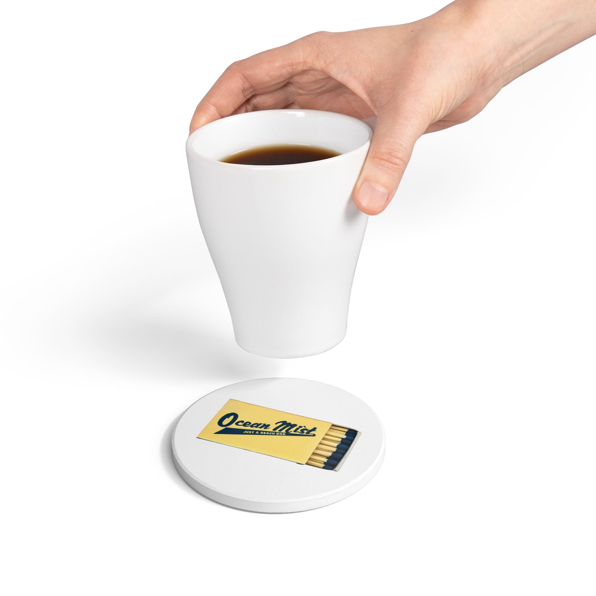 Ocean Mist, South Kingstown RI Ceramic Matchbox Coaster