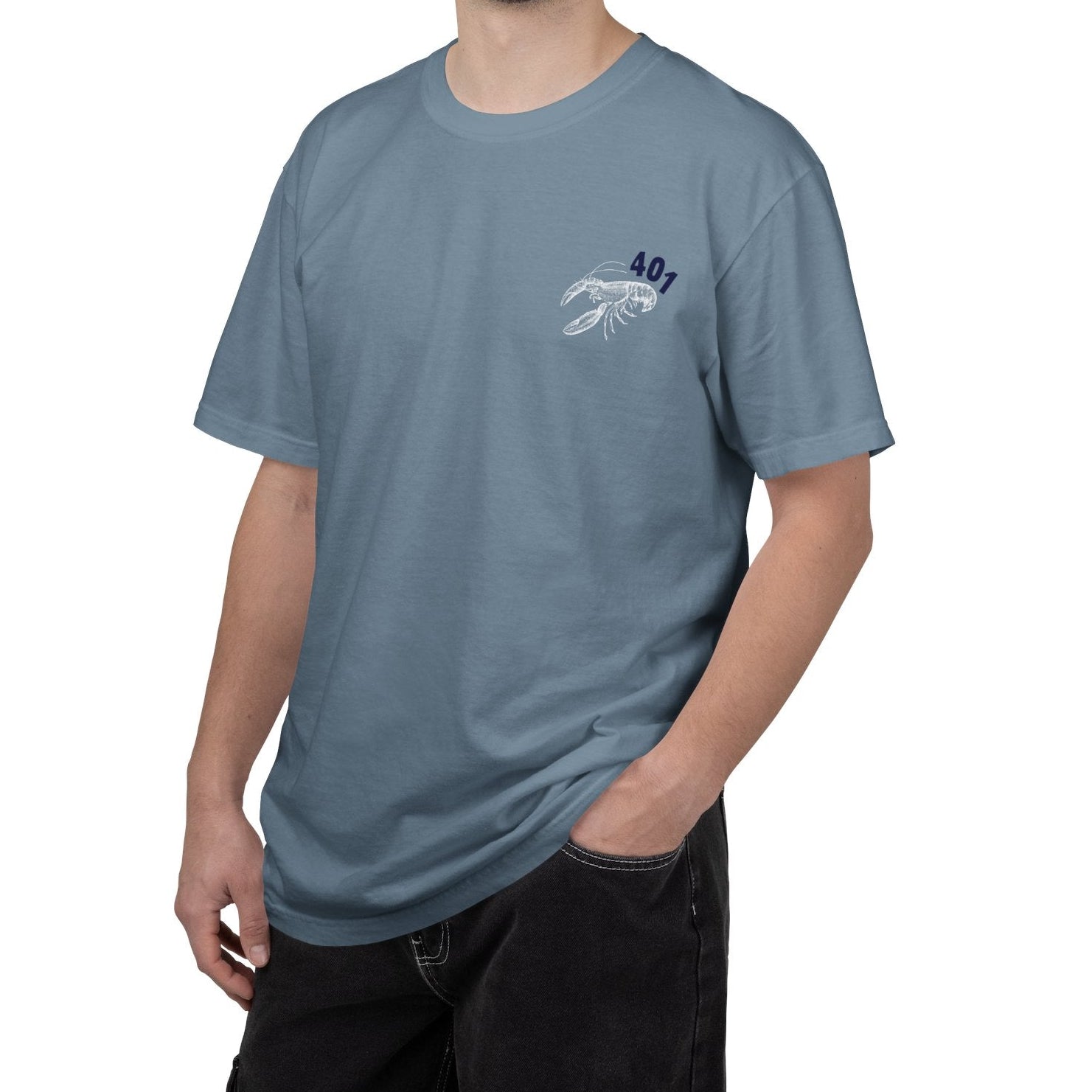 Fresh From The Port, Newport, RI Short Sleeve Tee in Ice Blue