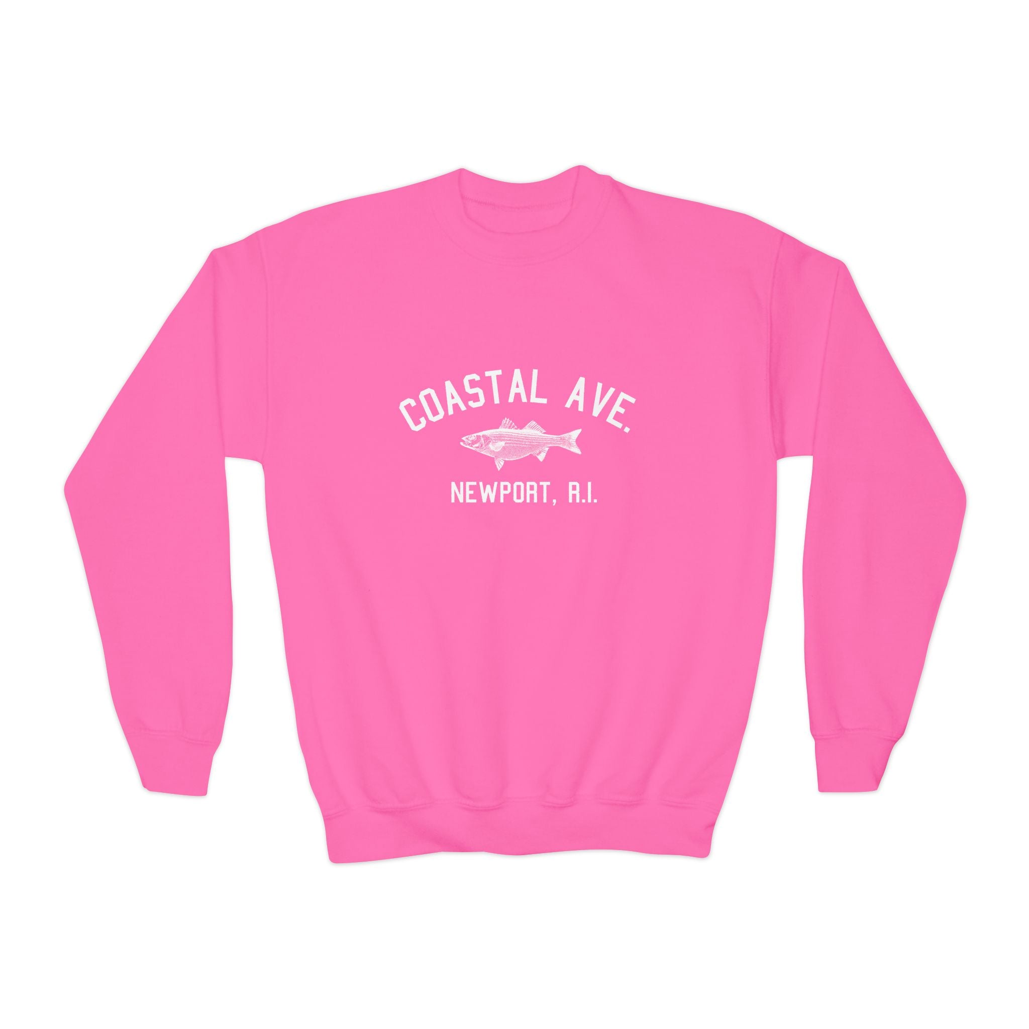 Coastal Ave. Newport, R.I. Youth Crewneck Sweatshirt