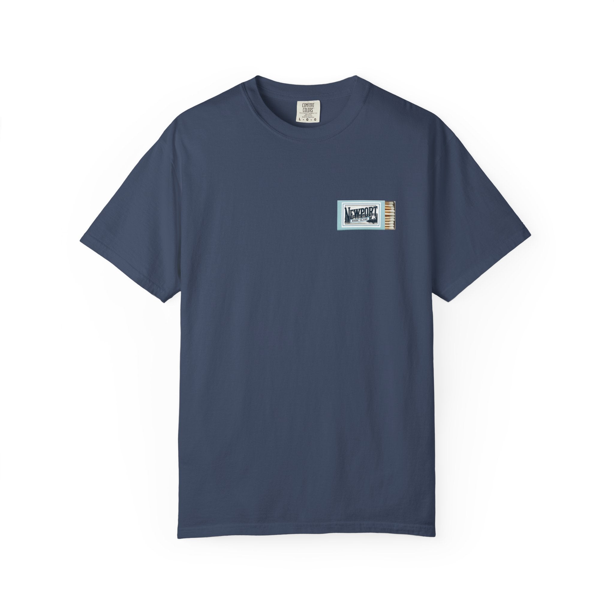 Newport, RI Matchbox T-Shirt, Vintage-Inspired Graphic Tee, Rhode Island Apparel, Comfort Colors