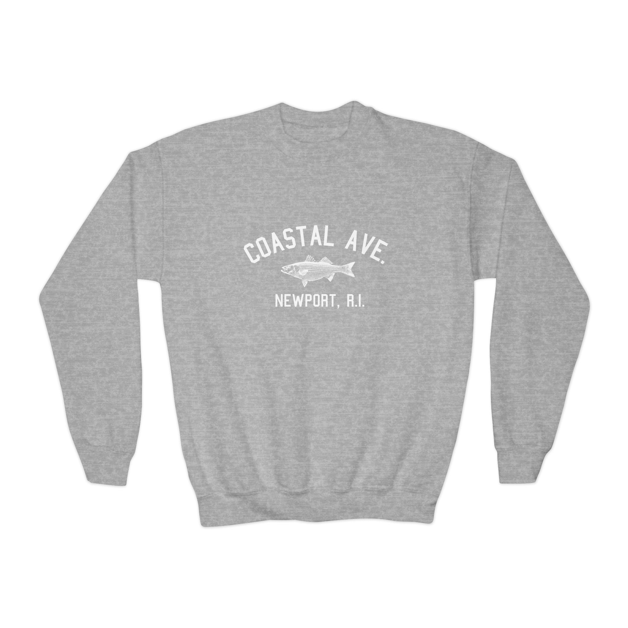 Coastal Ave. Newport, R.I. Youth Crewneck Sweatshirt