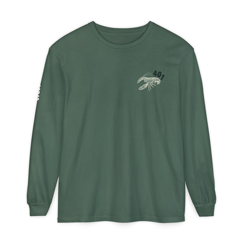 Fresh From The Port, Newport, RI Long Sleeve Tee in Blue Spruce