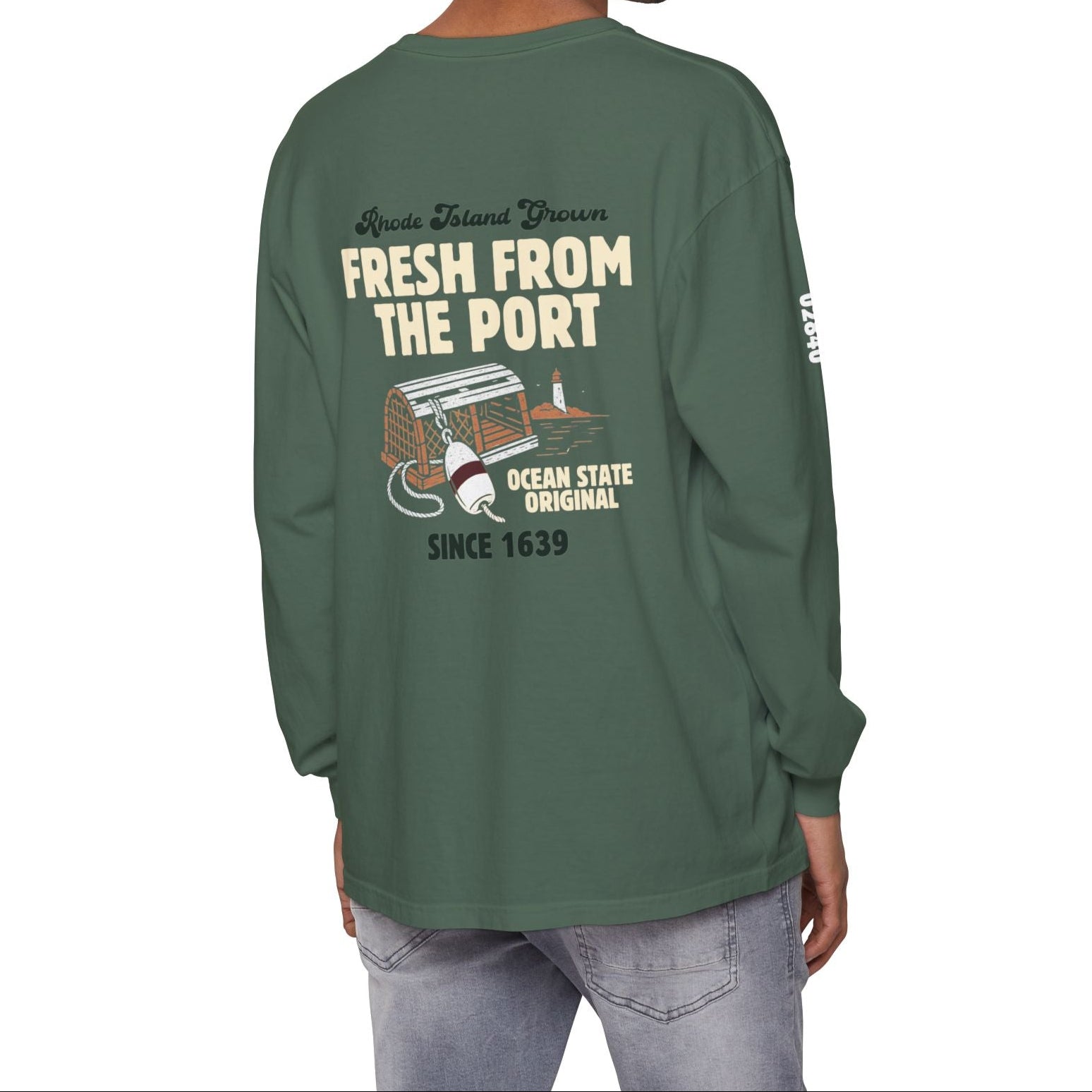 Fresh From The Port Long Sleeve Tee in Green