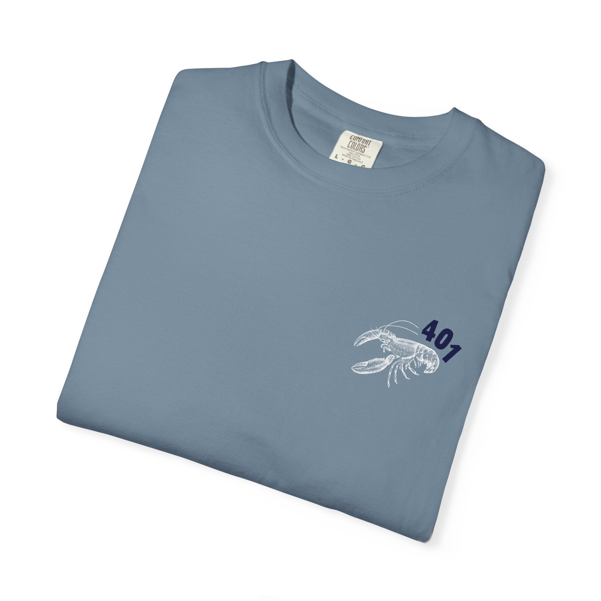 Fresh From The Port, Newport, RI Short Sleeve Tee in Ice Blue