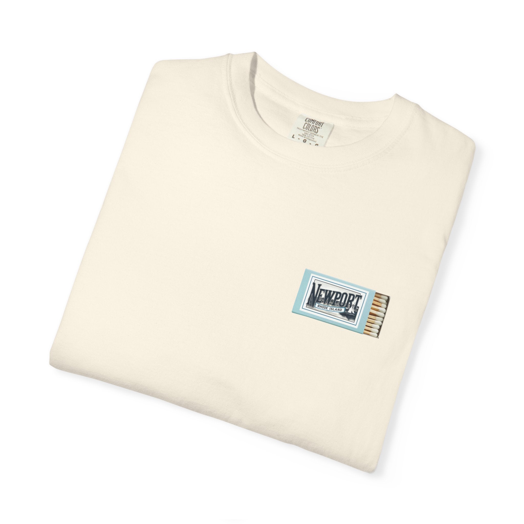 Newport, RI Matchbox T-Shirt, Vintage-Inspired Graphic Tee, Rhode Island Apparel, Comfort Colors