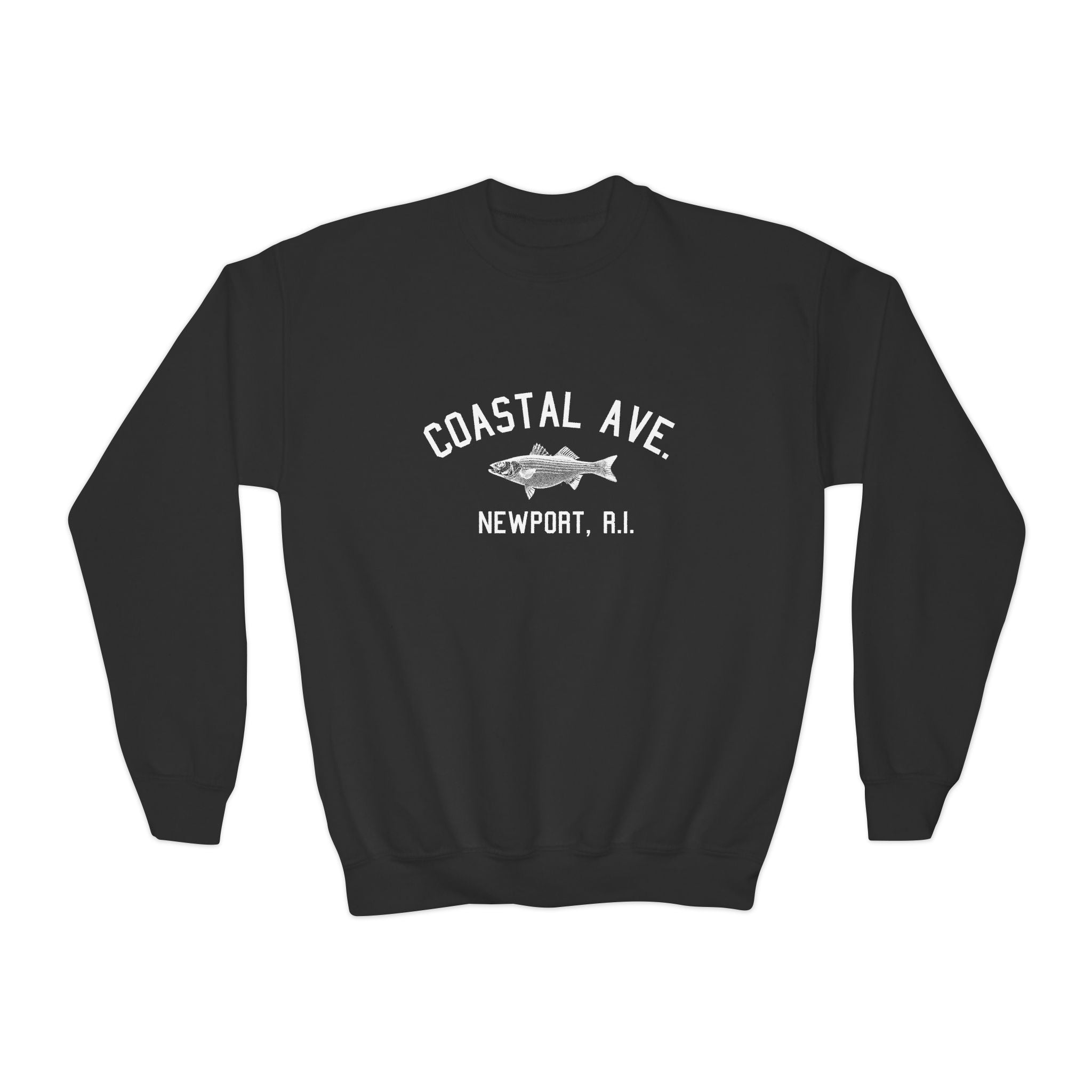 Coastal Ave. Newport, R.I. Youth Crewneck Sweatshirt