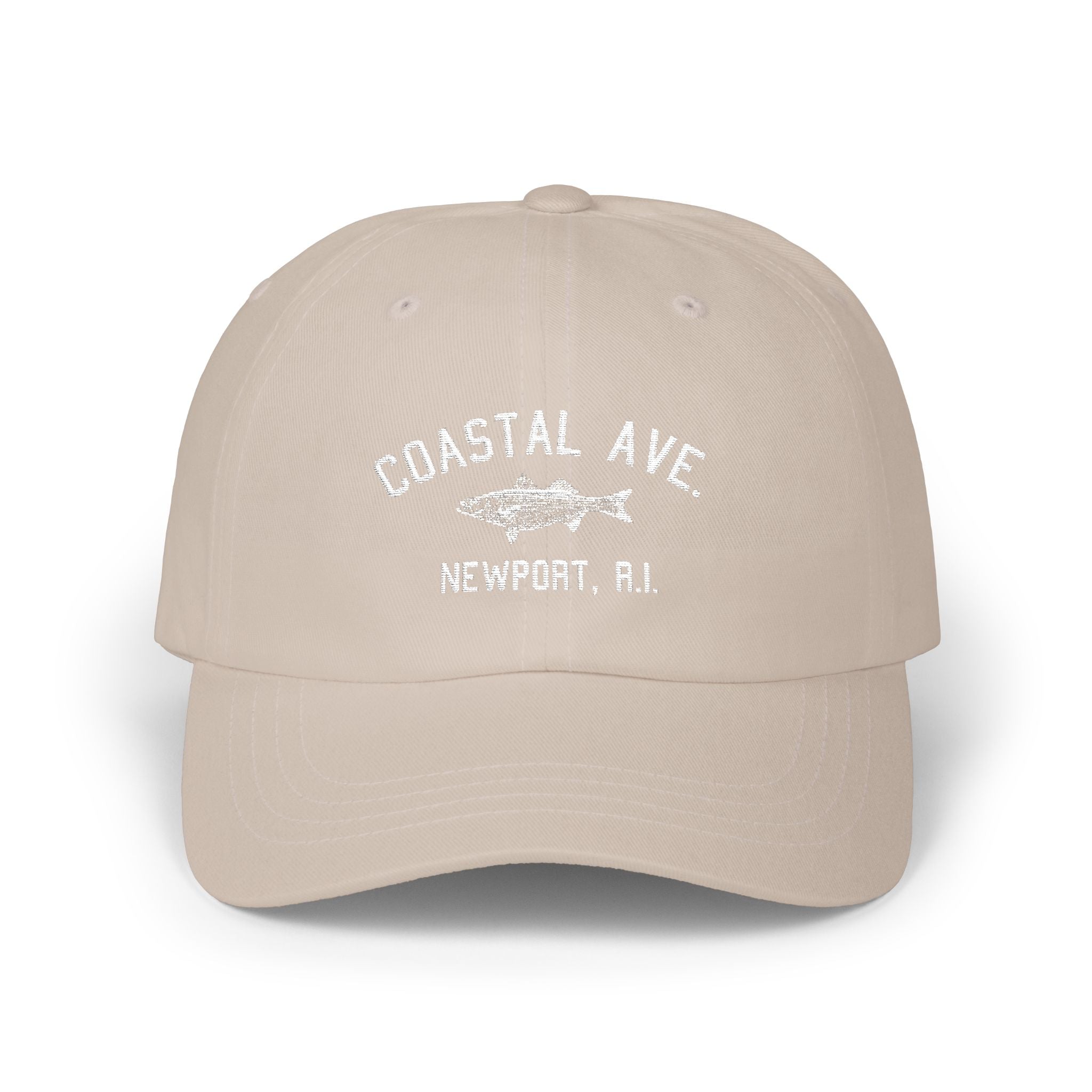 Coastal Ave. Design Embroidered Baseball Cap