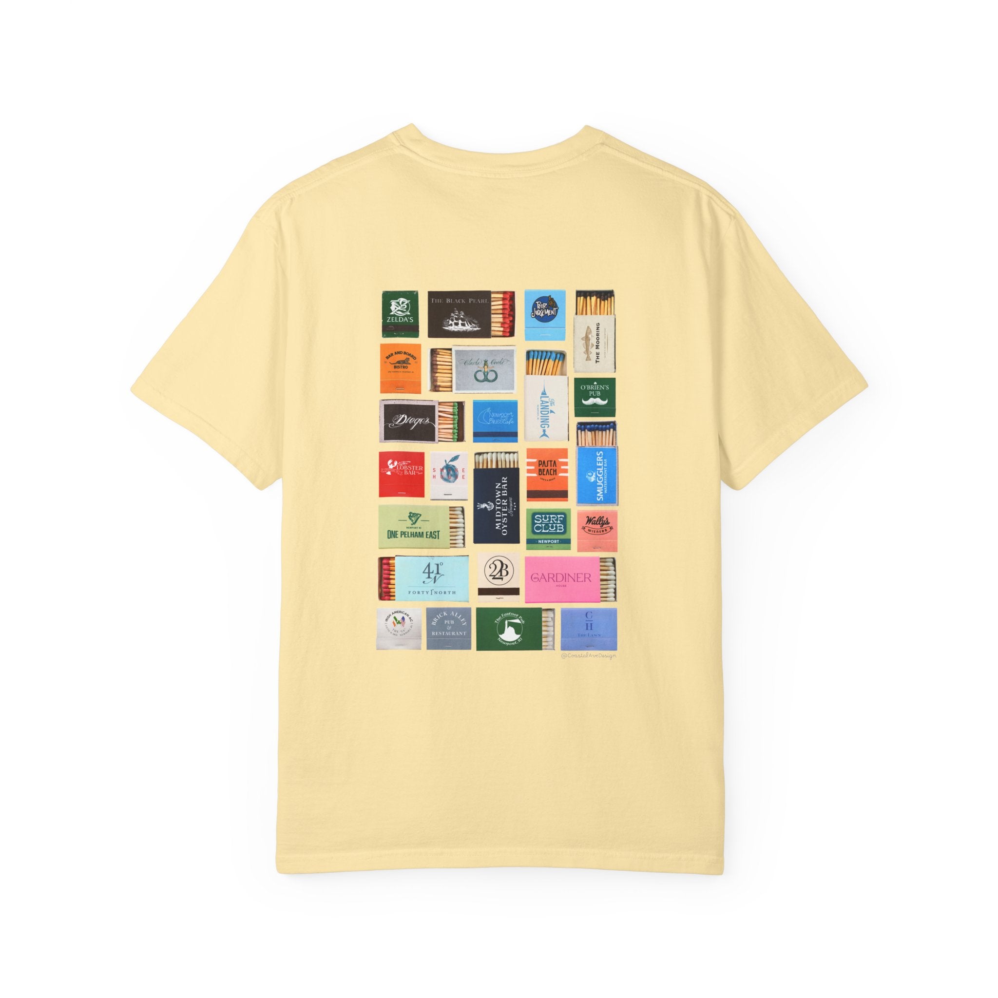 Newport, RI Matchbox T-Shirt, Vintage-Inspired Graphic Tee, Rhode Island Apparel, Comfort Colors