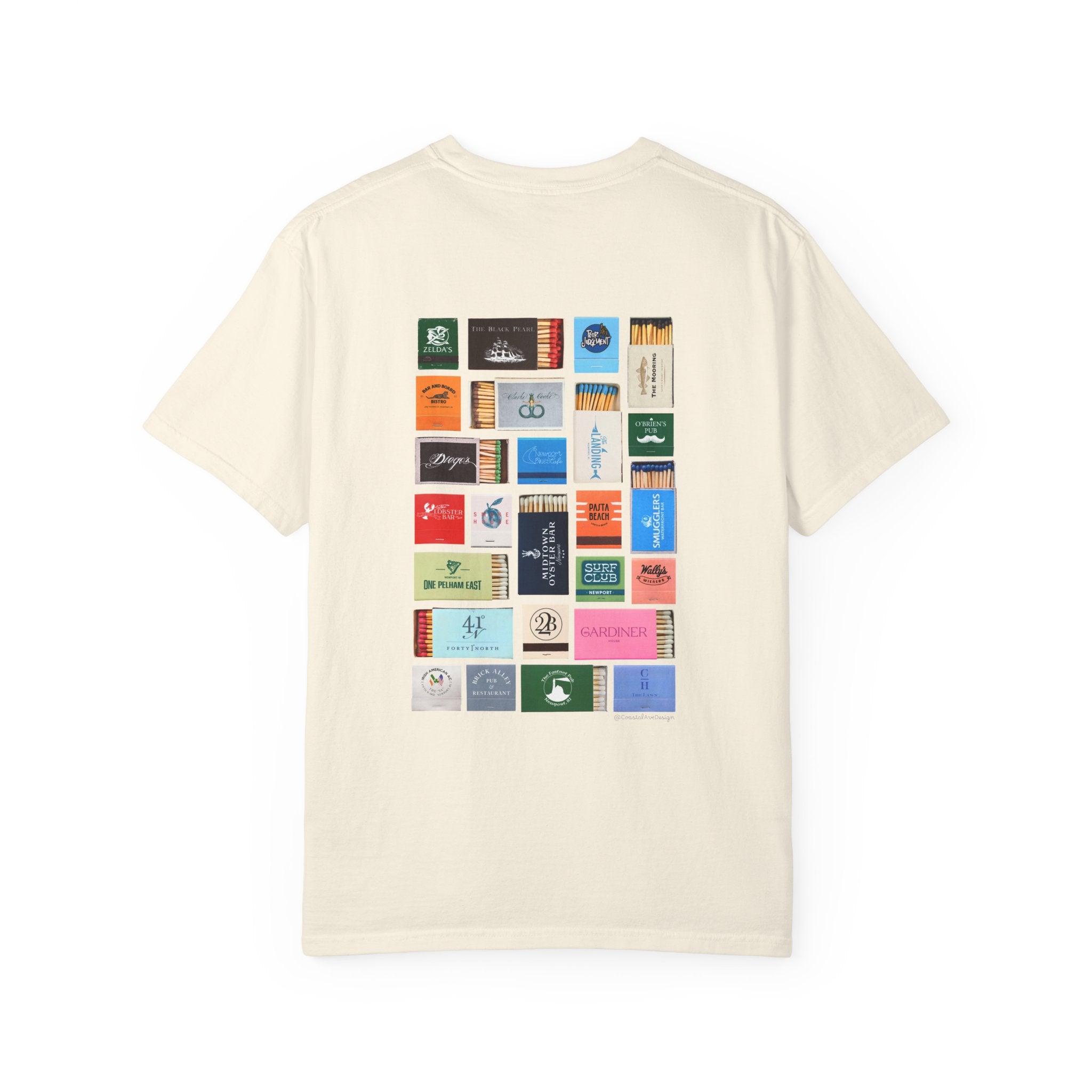 Newport, RI Matchbox T-Shirt, Vintage-Inspired Graphic Tee, Rhode Island Apparel, Comfort Colors
