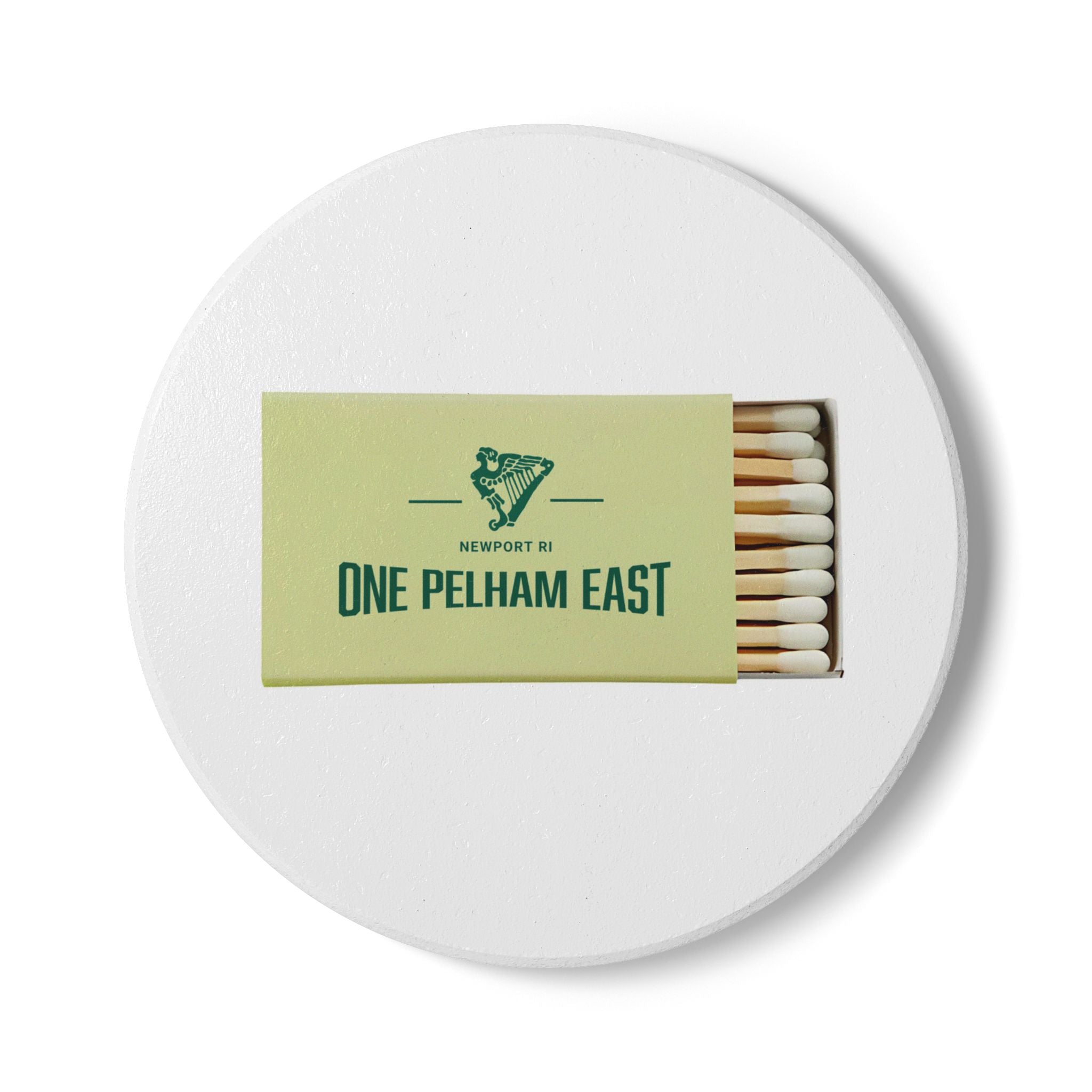 One Pelham East, Newport RI Ceramic Matchbox Coaster