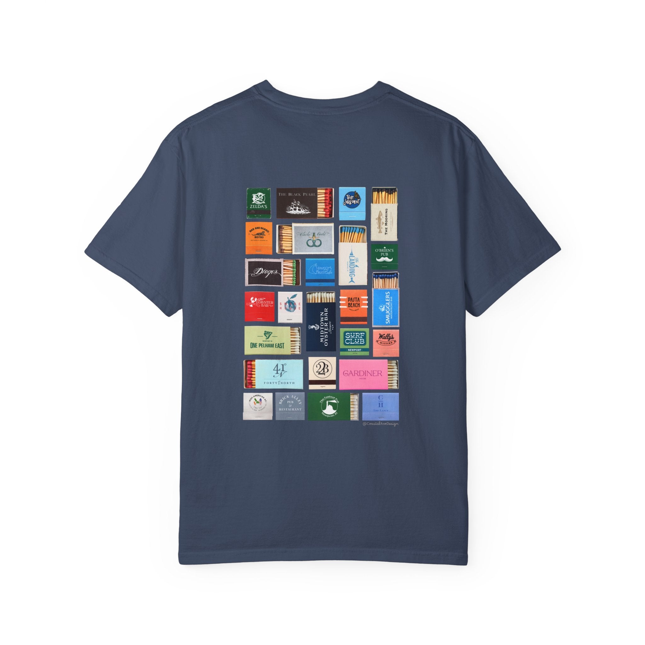 Newport, RI Matchbox T-Shirt, Vintage-Inspired Graphic Tee, Rhode Island Apparel, Comfort Colors