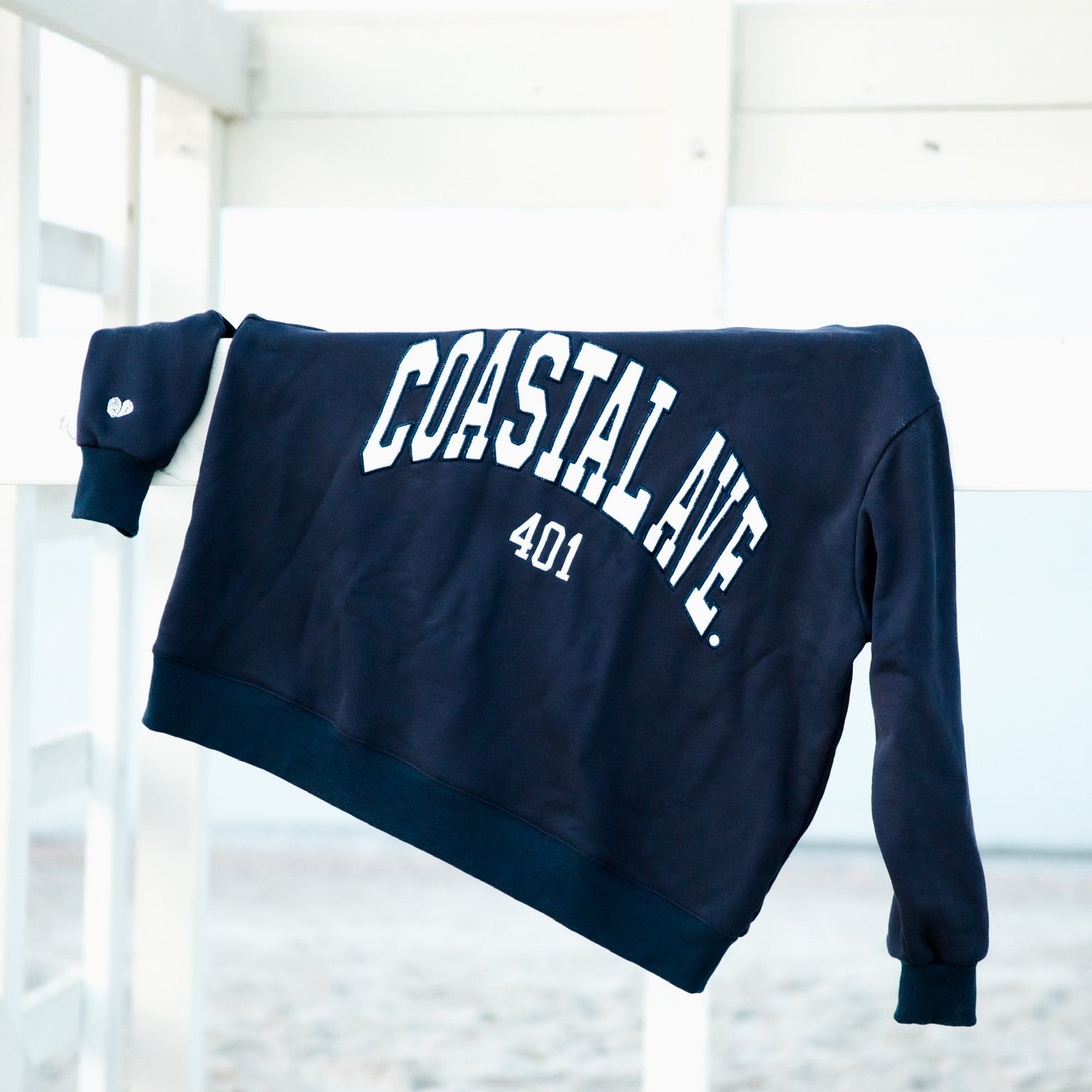 Coastal Ave. Navy Mock Neck