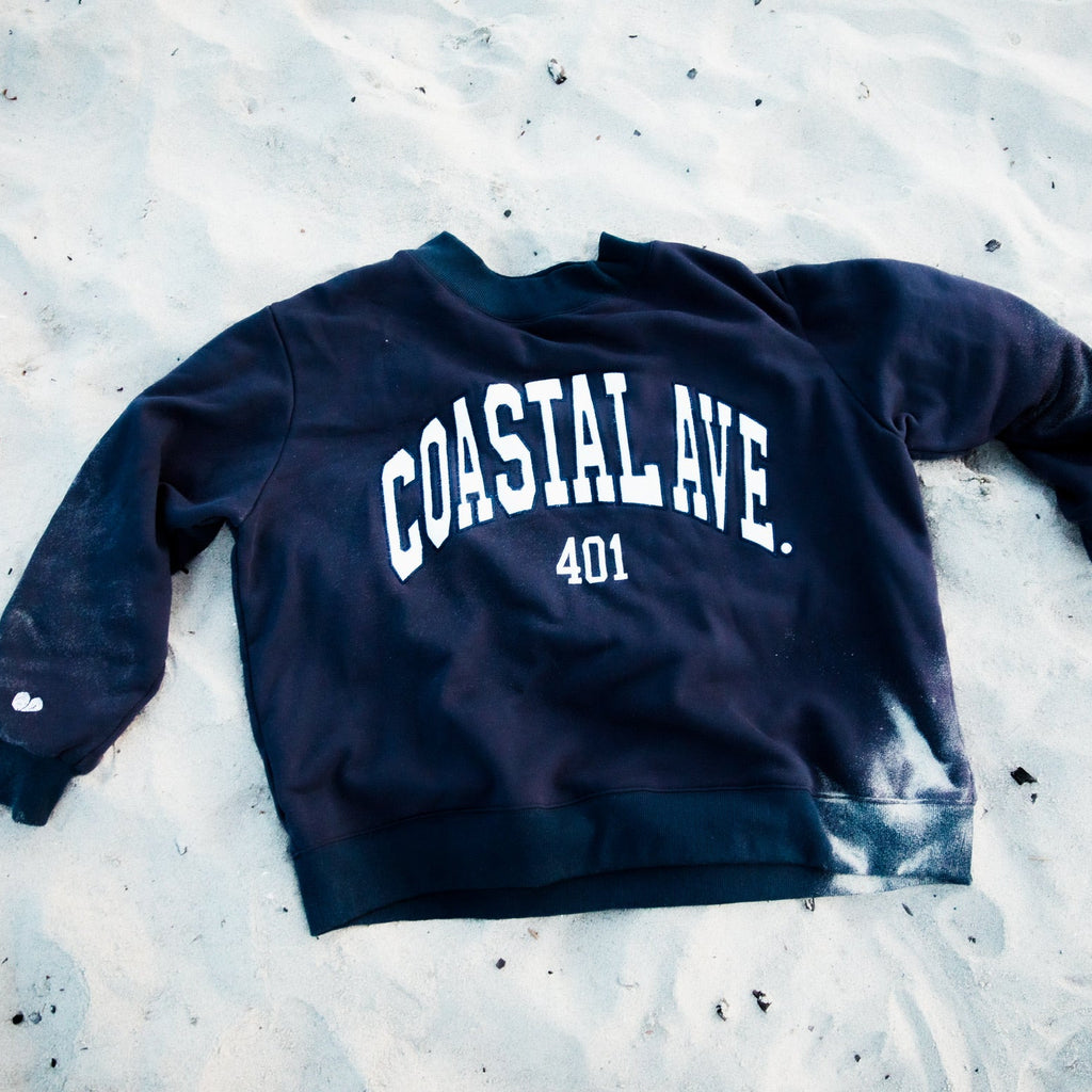 Coastal Ave. Navy Mock Neck