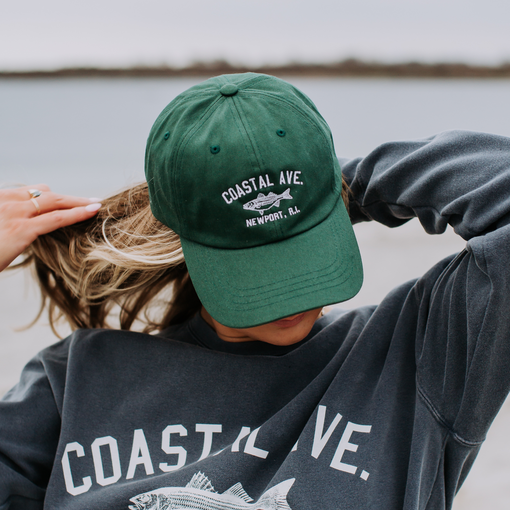 Coastal Ave. Design Embroidered Baseball Cap