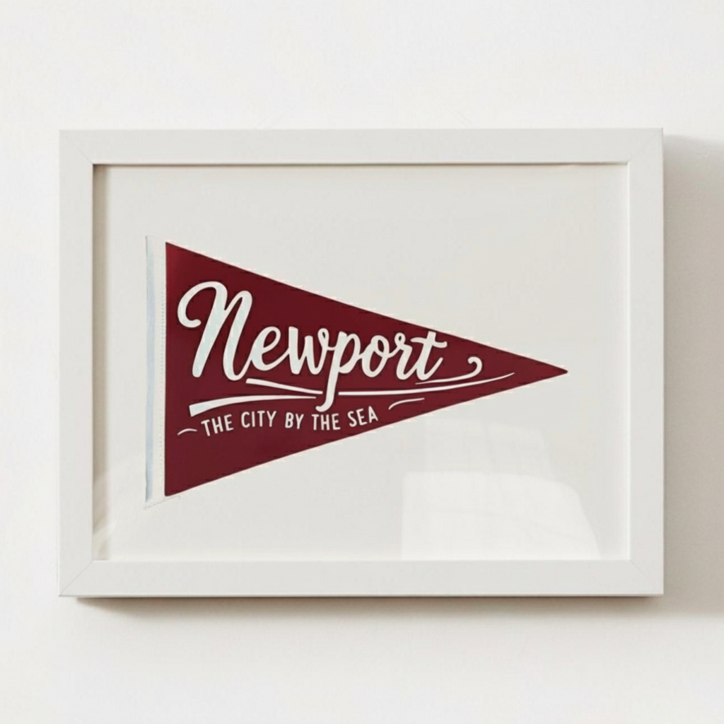 Red Newport, RI Pennant Print