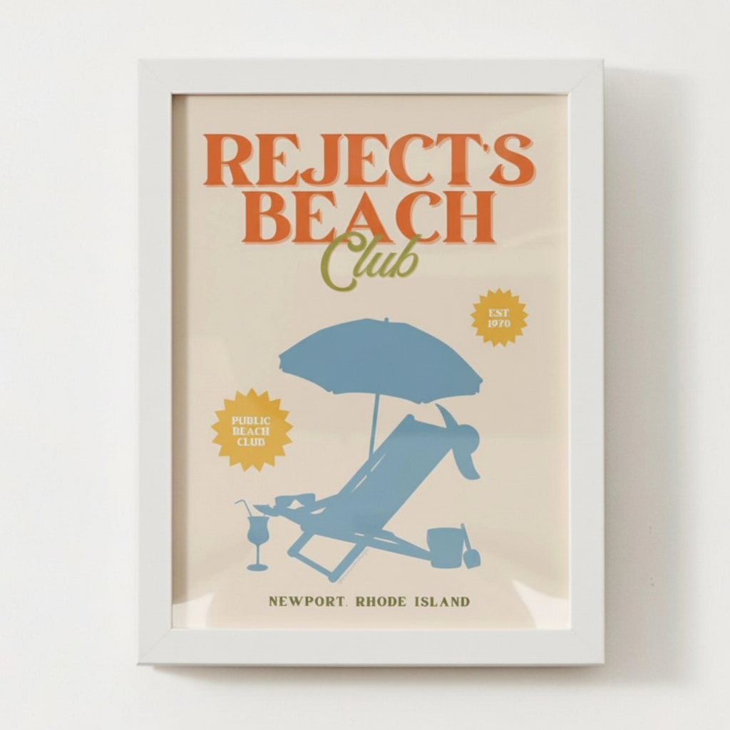 Reject's Beach Newport, RI Club Print
