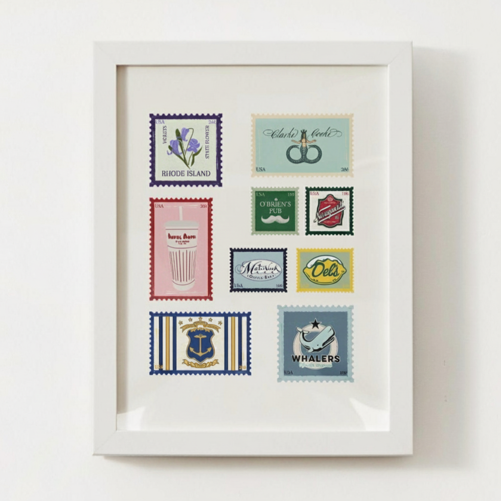 Rhode Island Postage Stamp Print