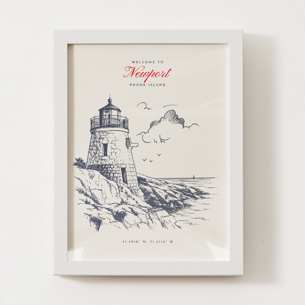 Newport Lighthouse Sketch Print