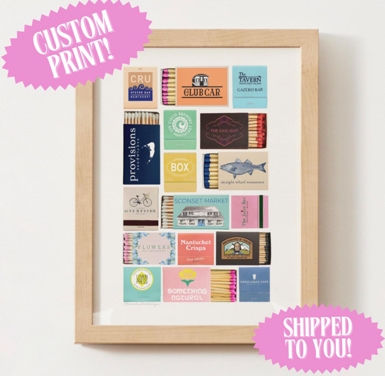 Customizable Matchbox Print Art; Personal & Unique Gift!