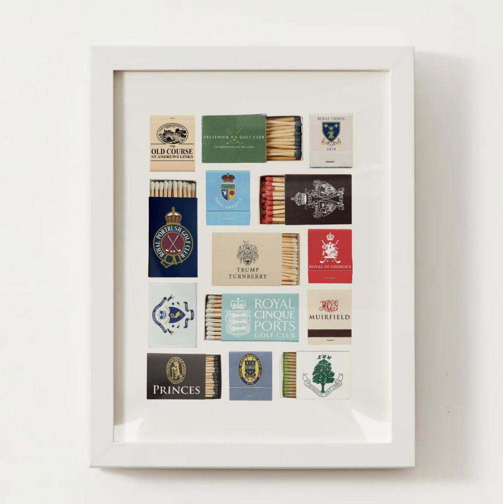British Open "The Open Rota" Golf Courses Matchbox Print