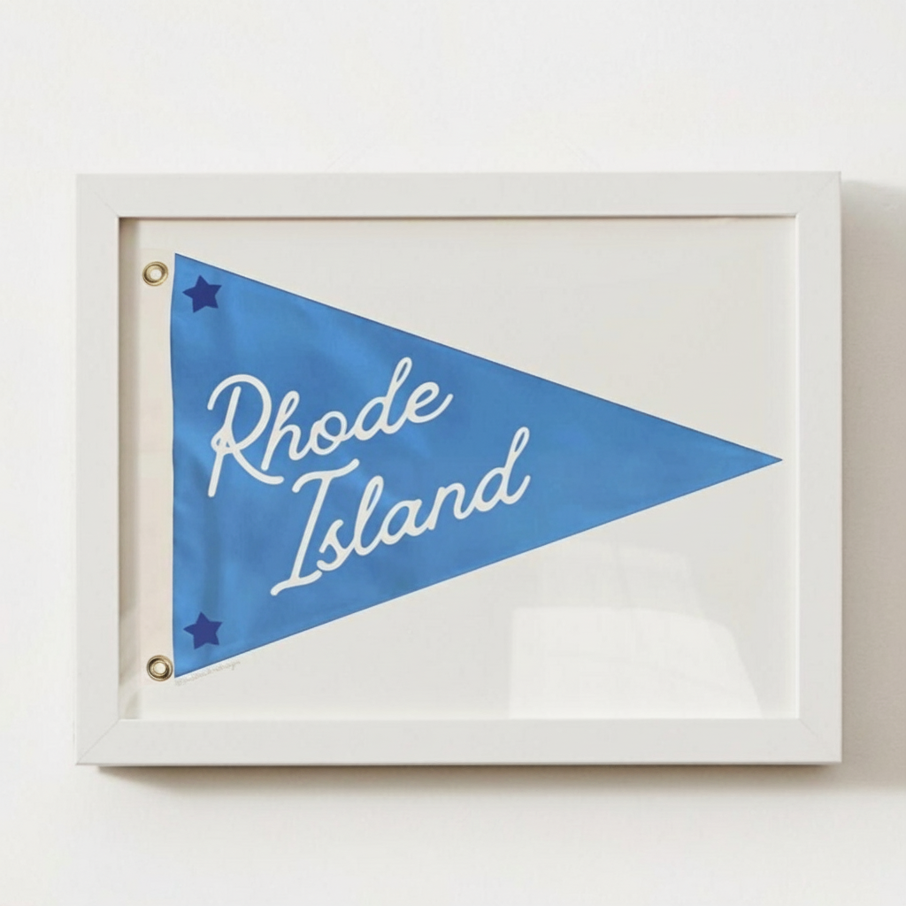 Blue Rhode Island Pennant Print