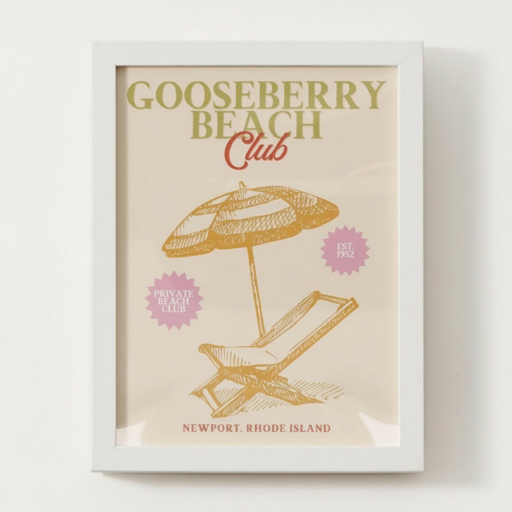 Gooseberry Beach Club Newport, Rhode Island Print