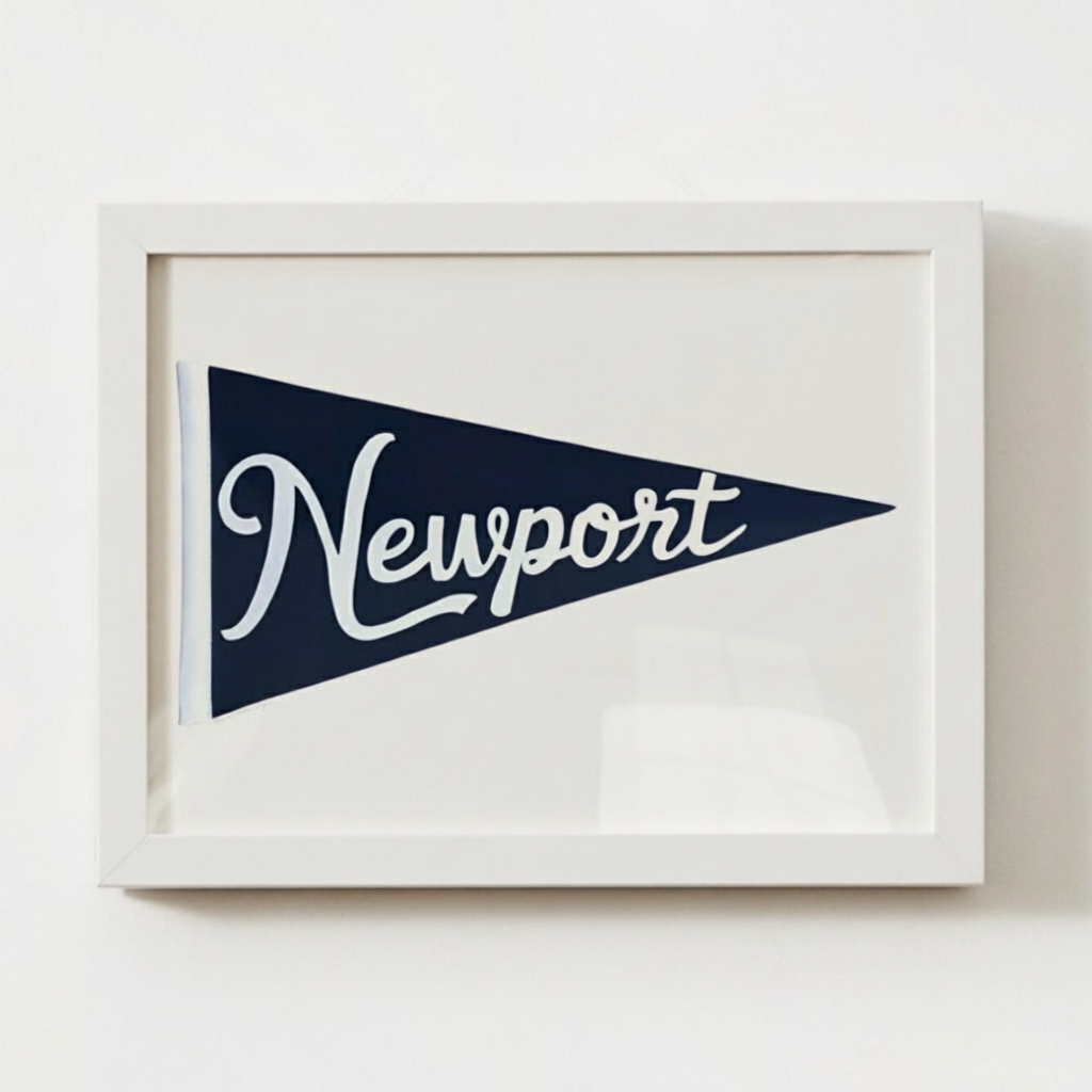 Navy Blue Newport, RI Pennant Print