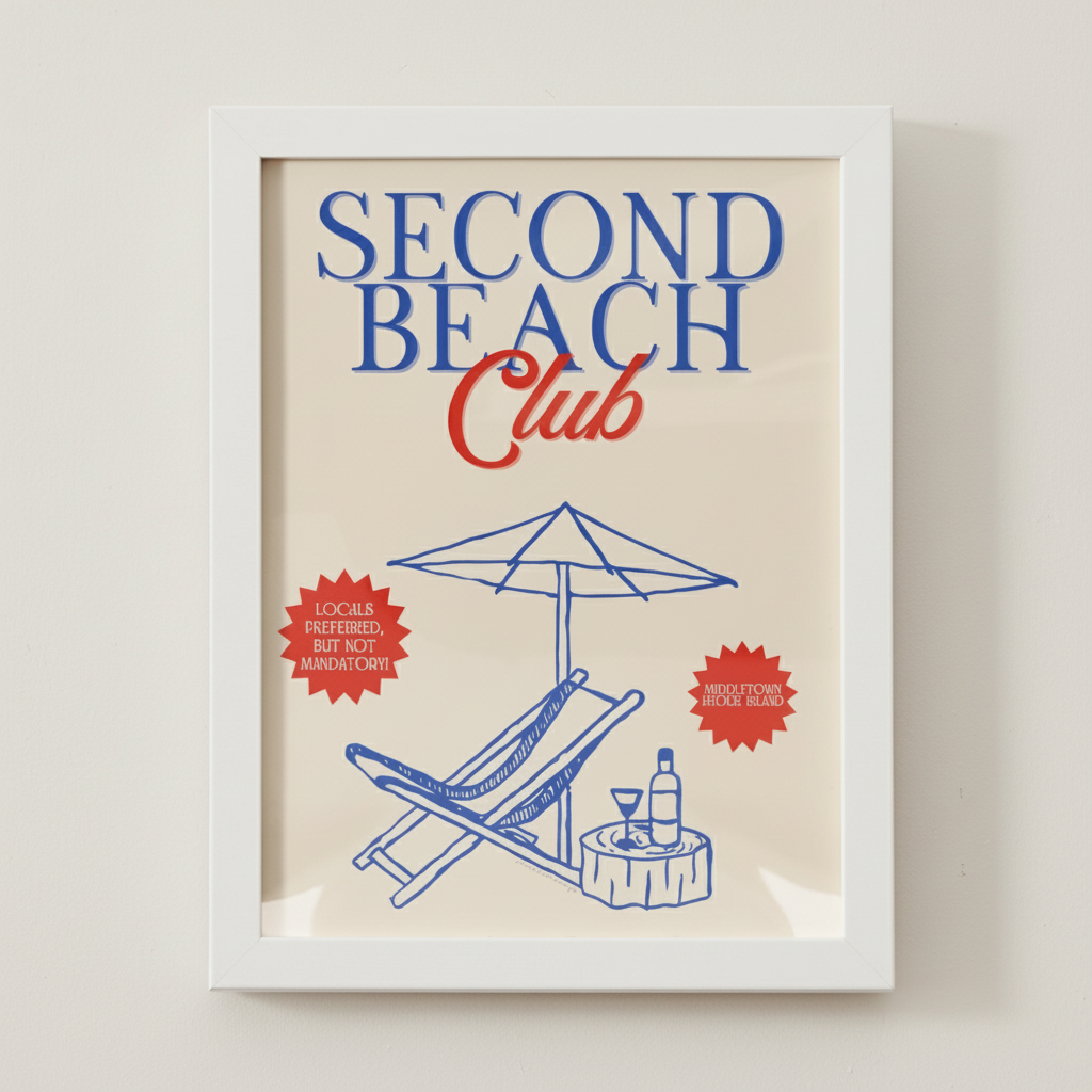 Newport / Middletown, RI Second Beach Club Print