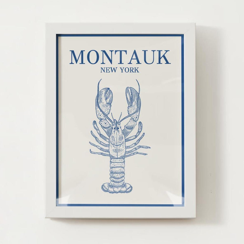 Montauk, NY Lobster Print; Long Island Wall Art Poster