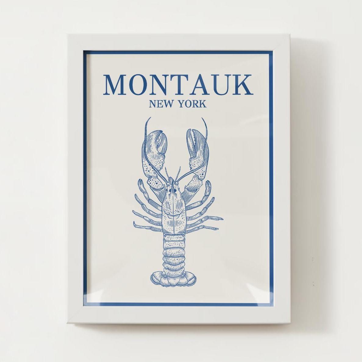 Montauk, NY Lobster Print; Long Island Wall Art Poster