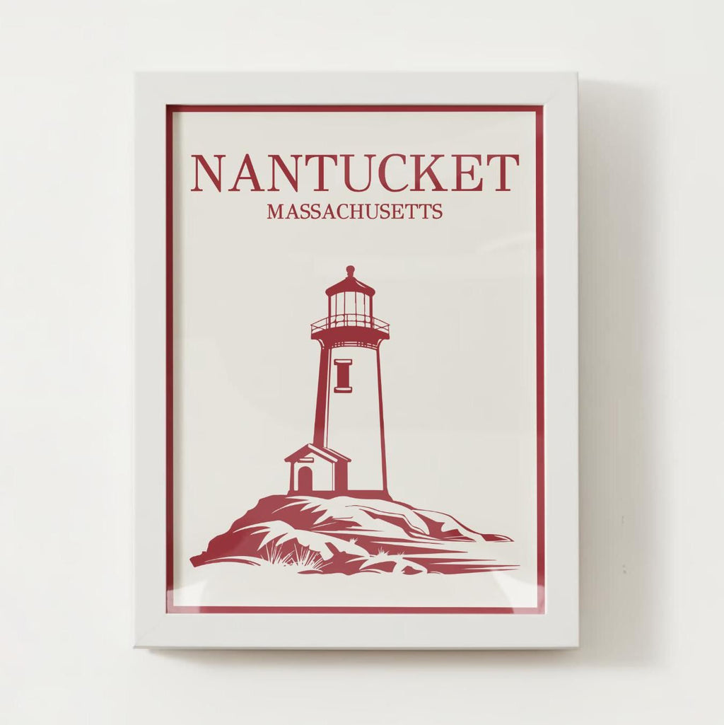 Nantucket, MA Lighthouse Print; Massachusetts Wall Art Poster