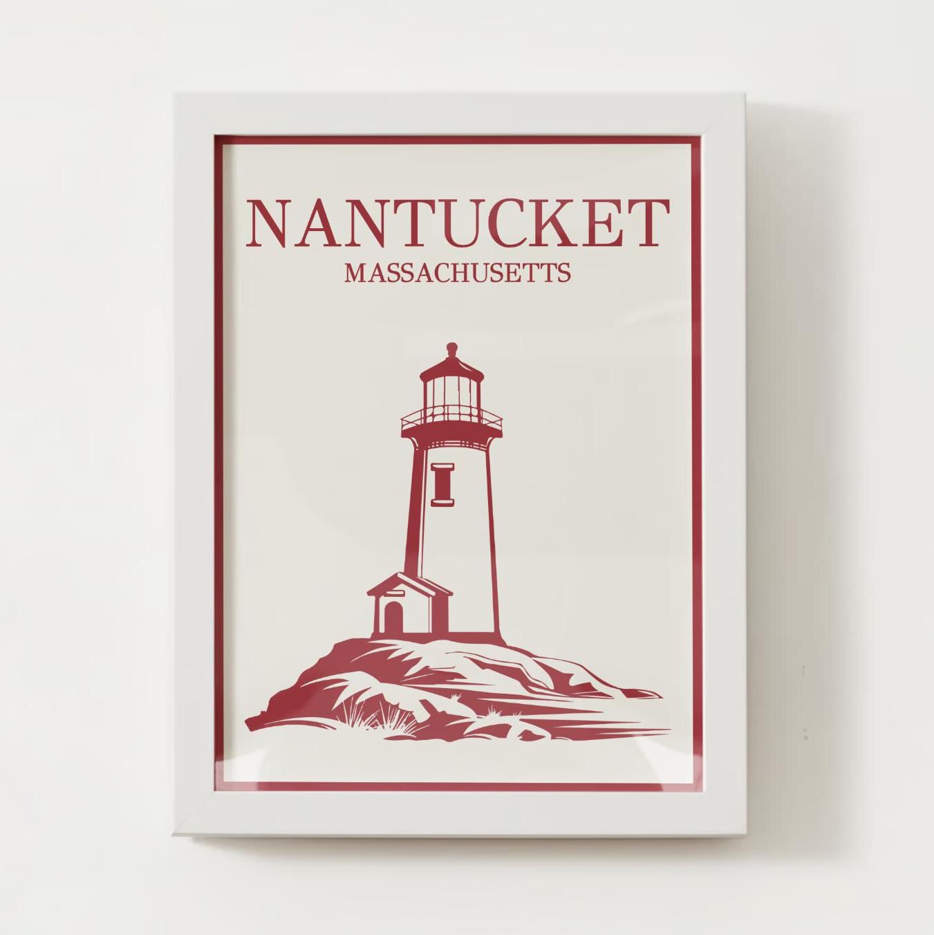 Nantucket, MA Lighthouse Print; Massachusetts Wall Art Poster