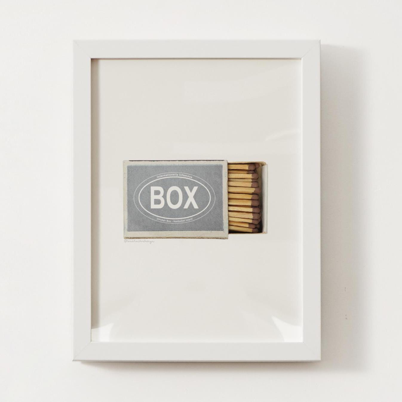 Chicken Box Nantucket, MA Matchbox Print; Massachusetts Wall Art Poster